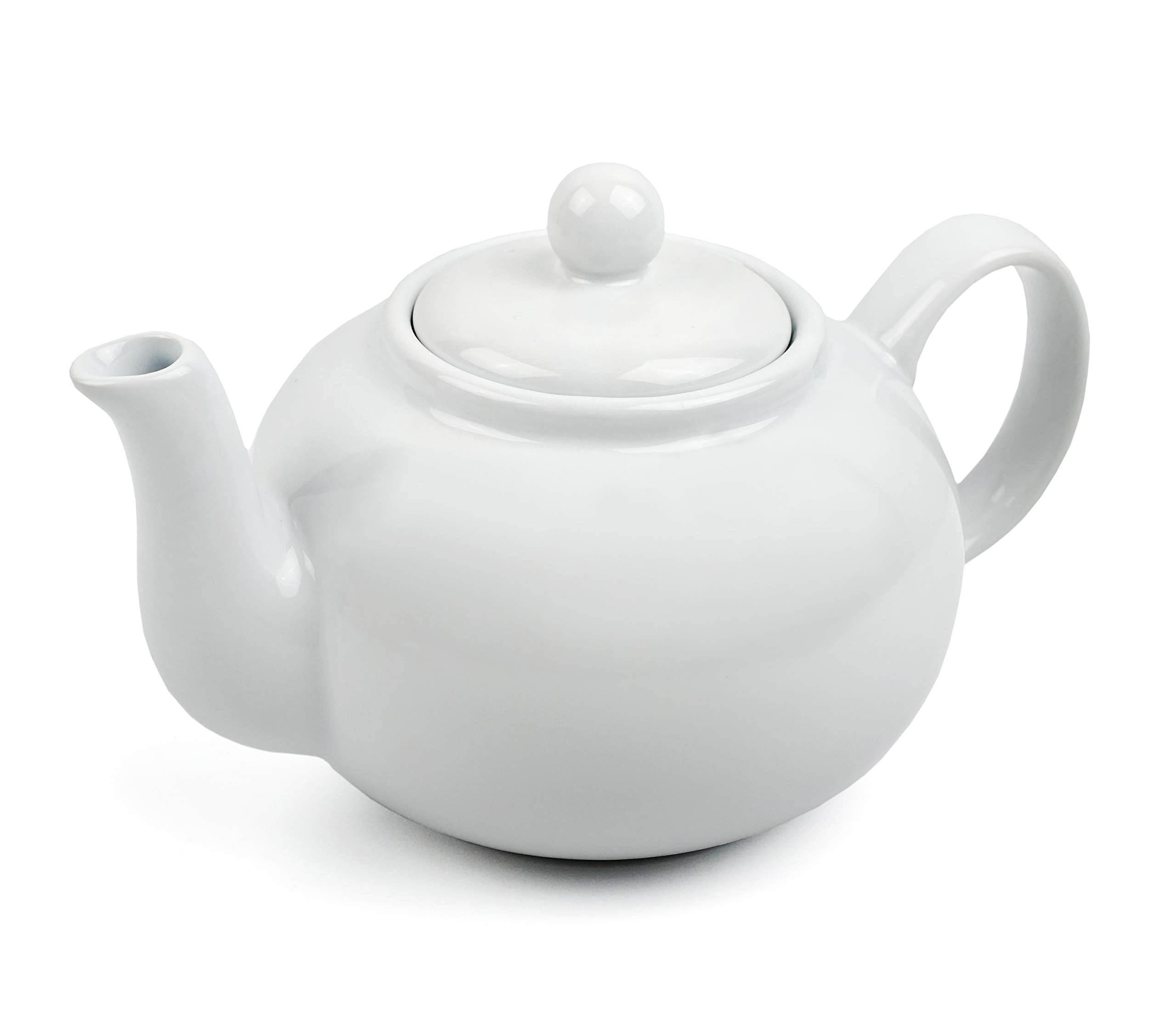 Rsvp International Stoneware Teapot Collection, Microwave And Dishwasher Safe, 16 Oz, White