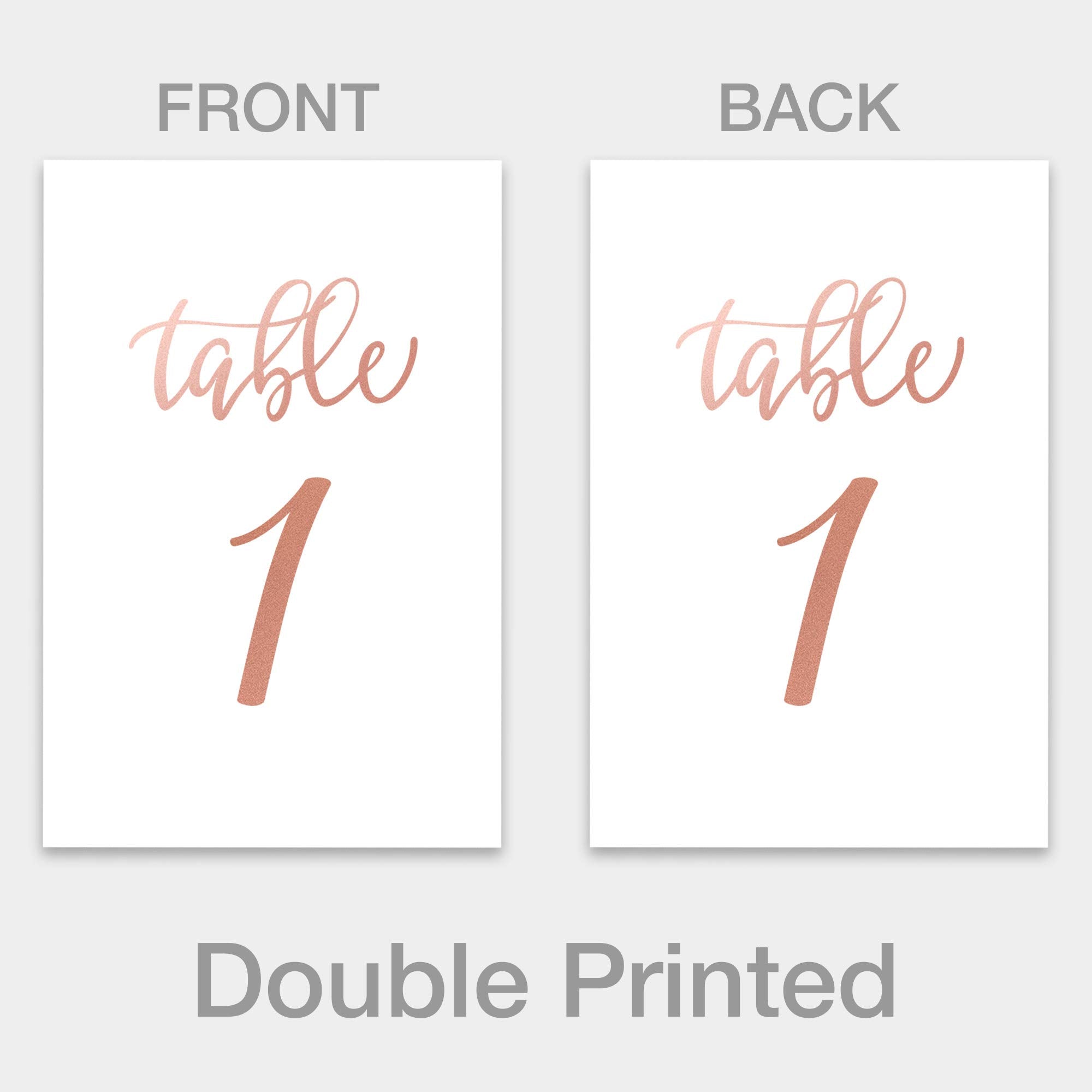 Merry Expressions Rose Gold Wedding Table Numbers 1-30, Wedding Decorations For Reception - 4X6 Inch Double Sided
