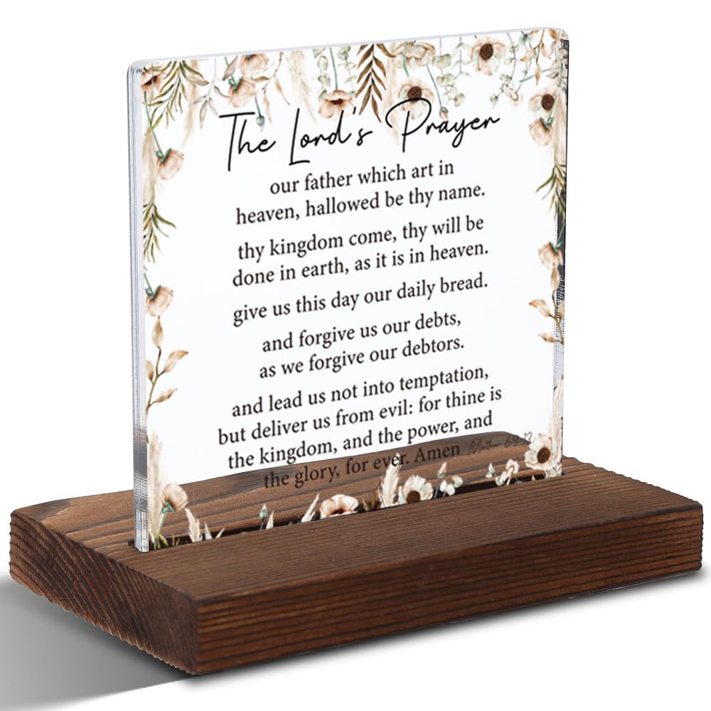 The Lords Prayer Acrylic Plaque, Inspirational Gift for Christian Friends, Meaningful Gift for Believers, Christian Faith Art, 
