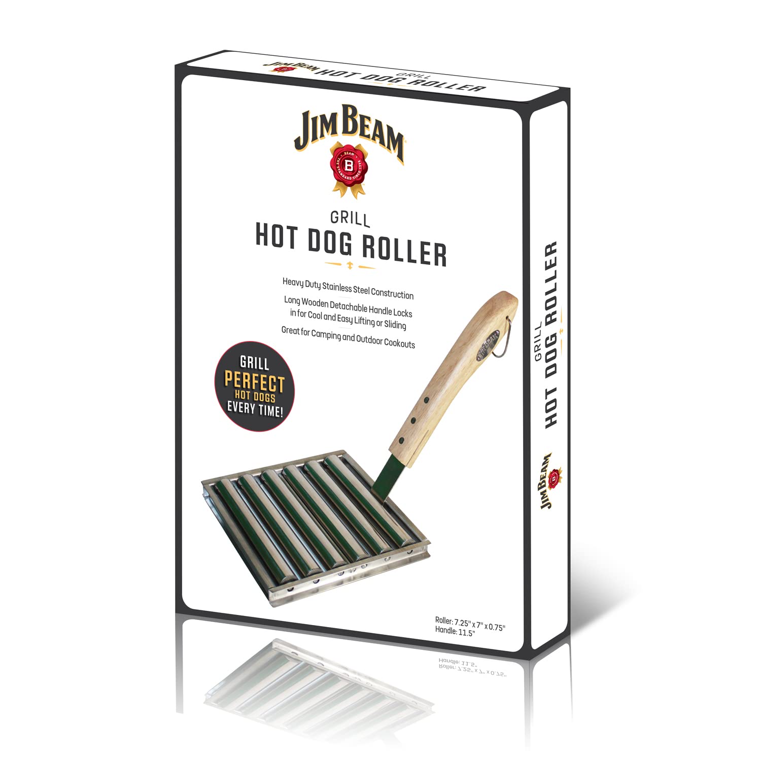 Jim Beam Hot Dog Roller, 11.50''X8.30''X1.80'', Silver