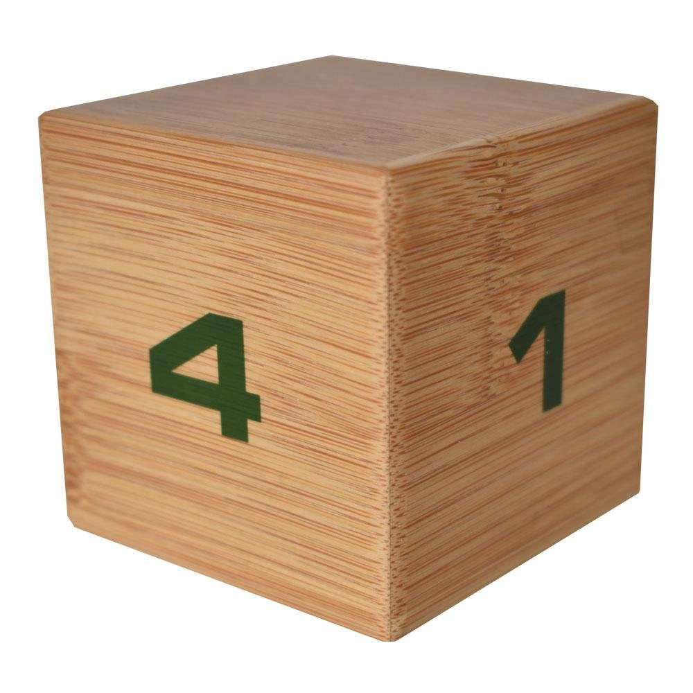 Miracle Timecube - Natural Bamboo Wood, 1-4 Minute Timer For Kitchen, Kids, Workout