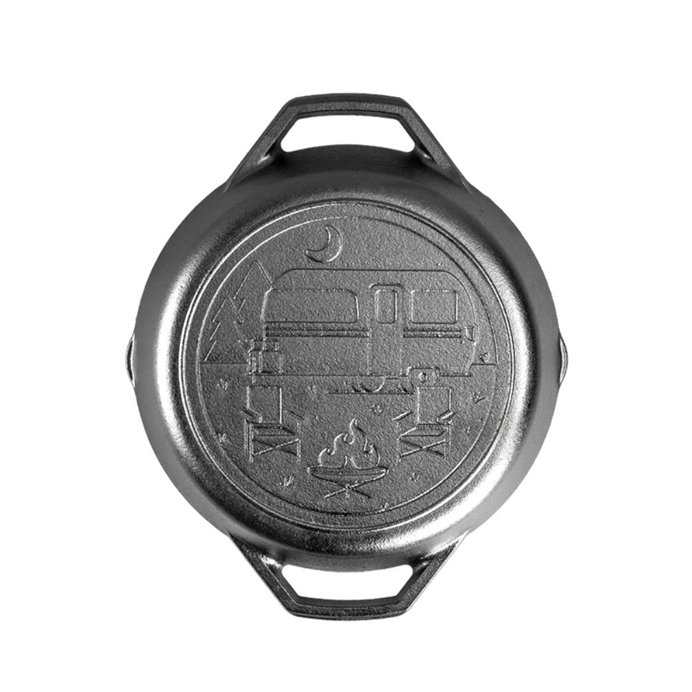 Lodge Cast Iron Wanderlust Series, Dual Handled Camper Pan, 10.25 inch