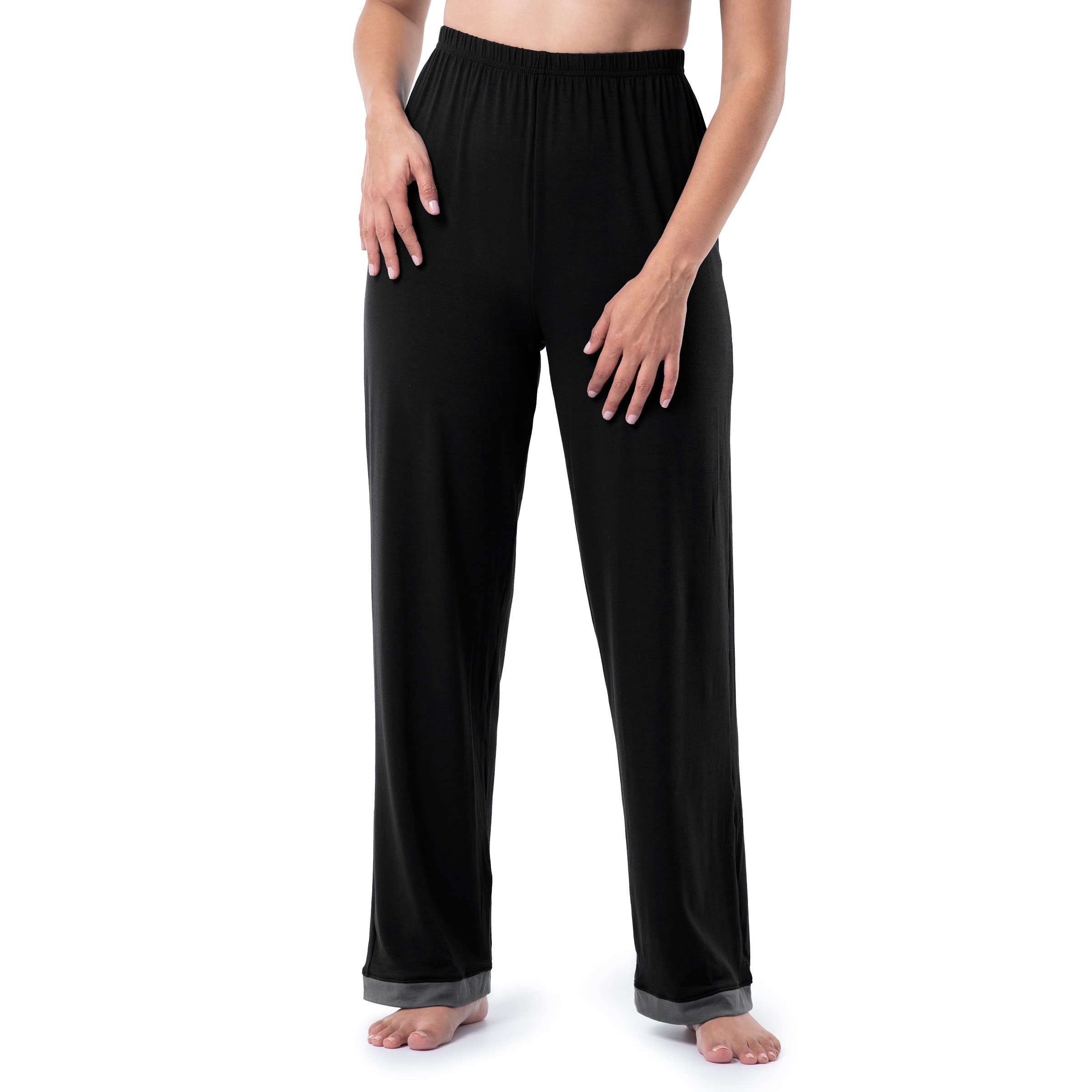Fruit Of The Loom Womens Short Sleeve Tee And Pant 2 Piece Sleep Pajama Set, Black, Small