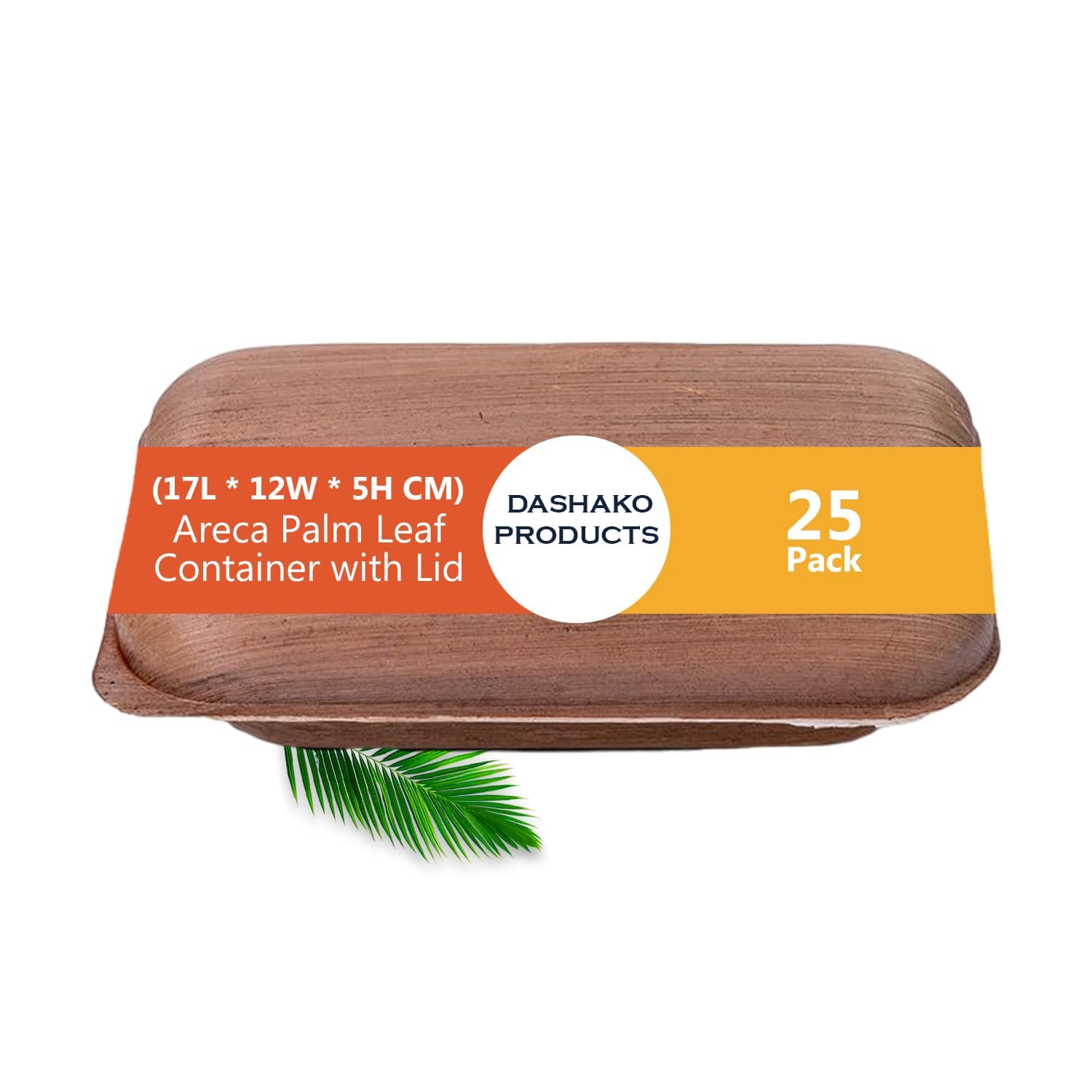 Dashako Products Areca Palm Leaf Container With Lid | EcoFriendly & Disposable Container For Food Storage | Use And Throw Conta