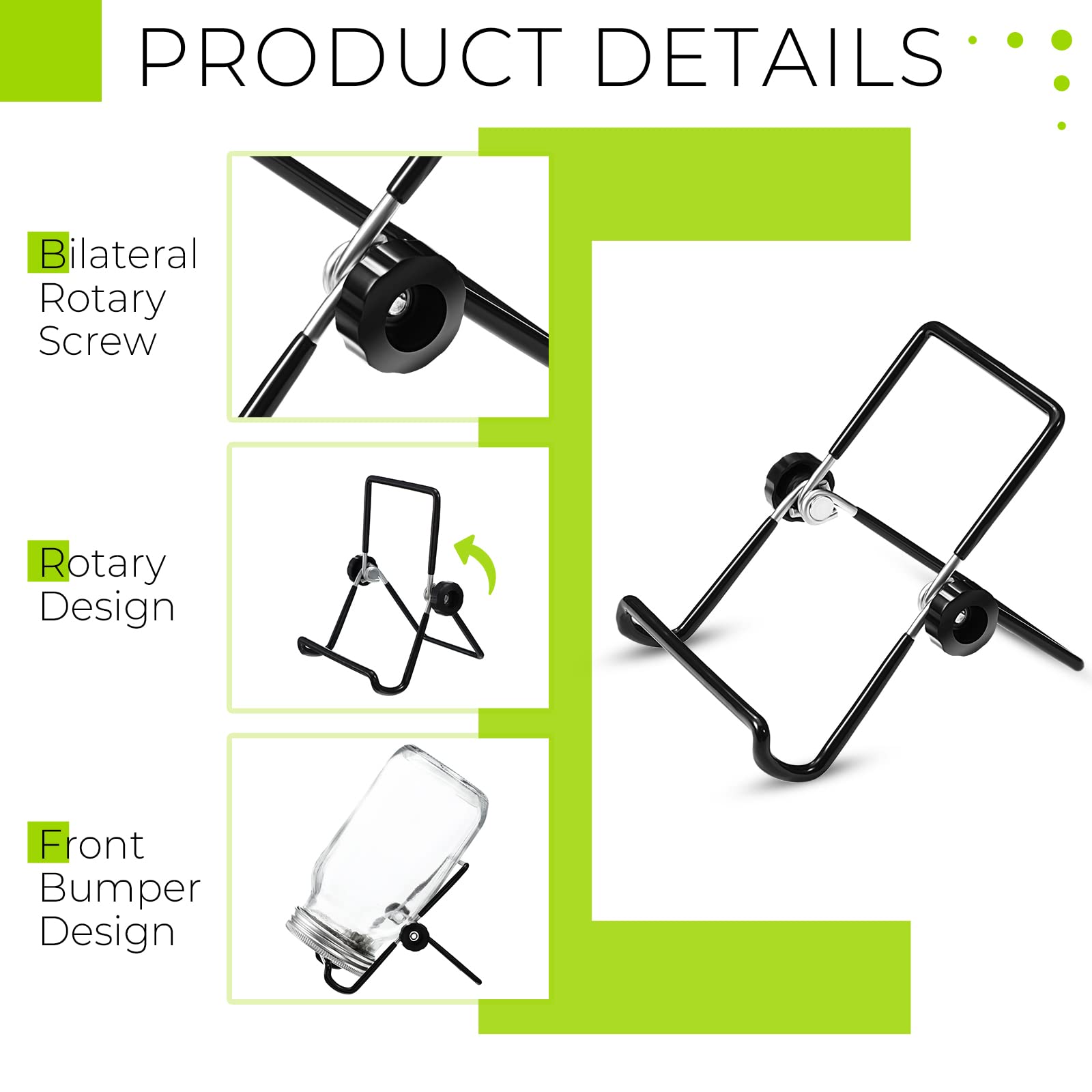 12 Pack Sprouting Stands For Wide And Regular Mouth Mason Jars Canning Jars Holder Stainless Steel Foldable Adjustable Stands Fo
