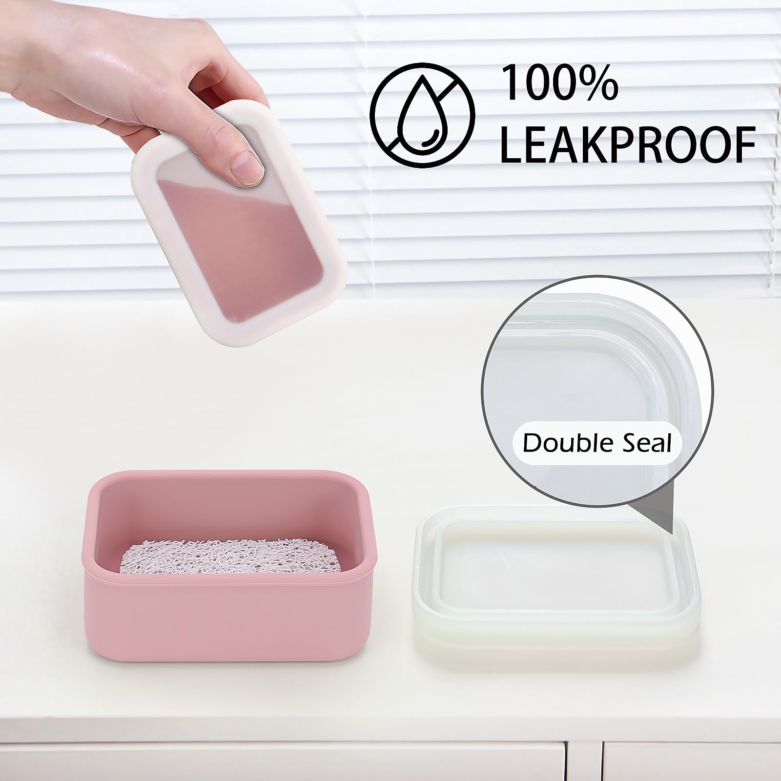 Aidimming Silicone Bar Soap Travel Case,Completely Leak Proof Bar Soap Holder,Compact Soap Bar Container,Shampoo Bar Holder,Port