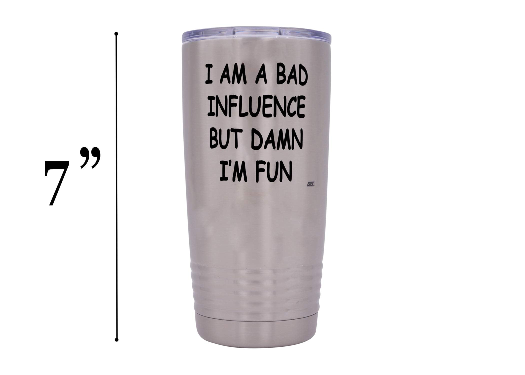 Rogue River Tactical Funny Sarcastic Office Work 20 Oz. Travel Tumbler Mug Cup W/Lid Vacuum Insulated Hot Or Cold Bad Influence