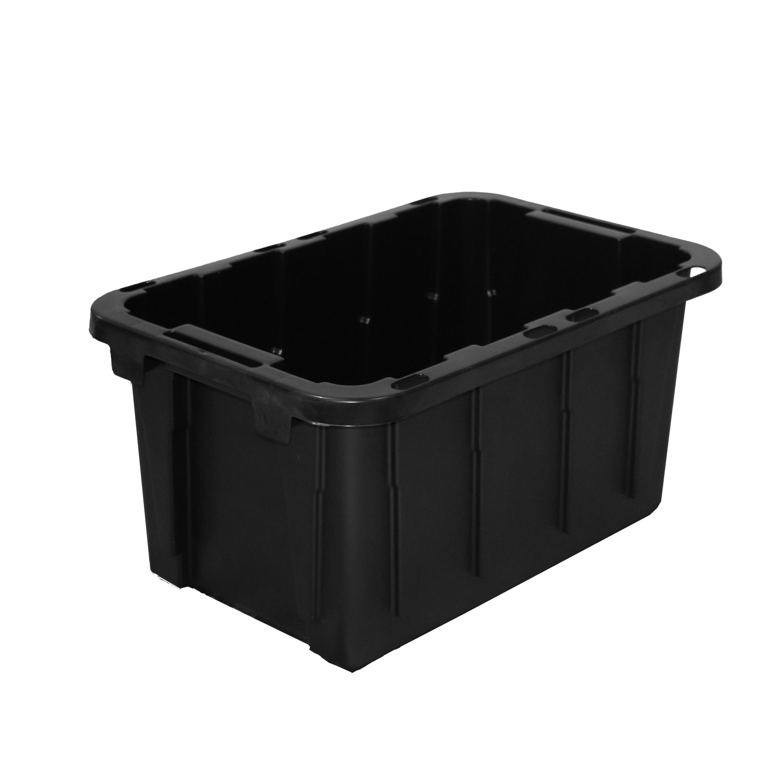 HDX 27 Gallon Strong Box Plastic Storage Tote, Black Base & Yellow Top, Model ST29201517