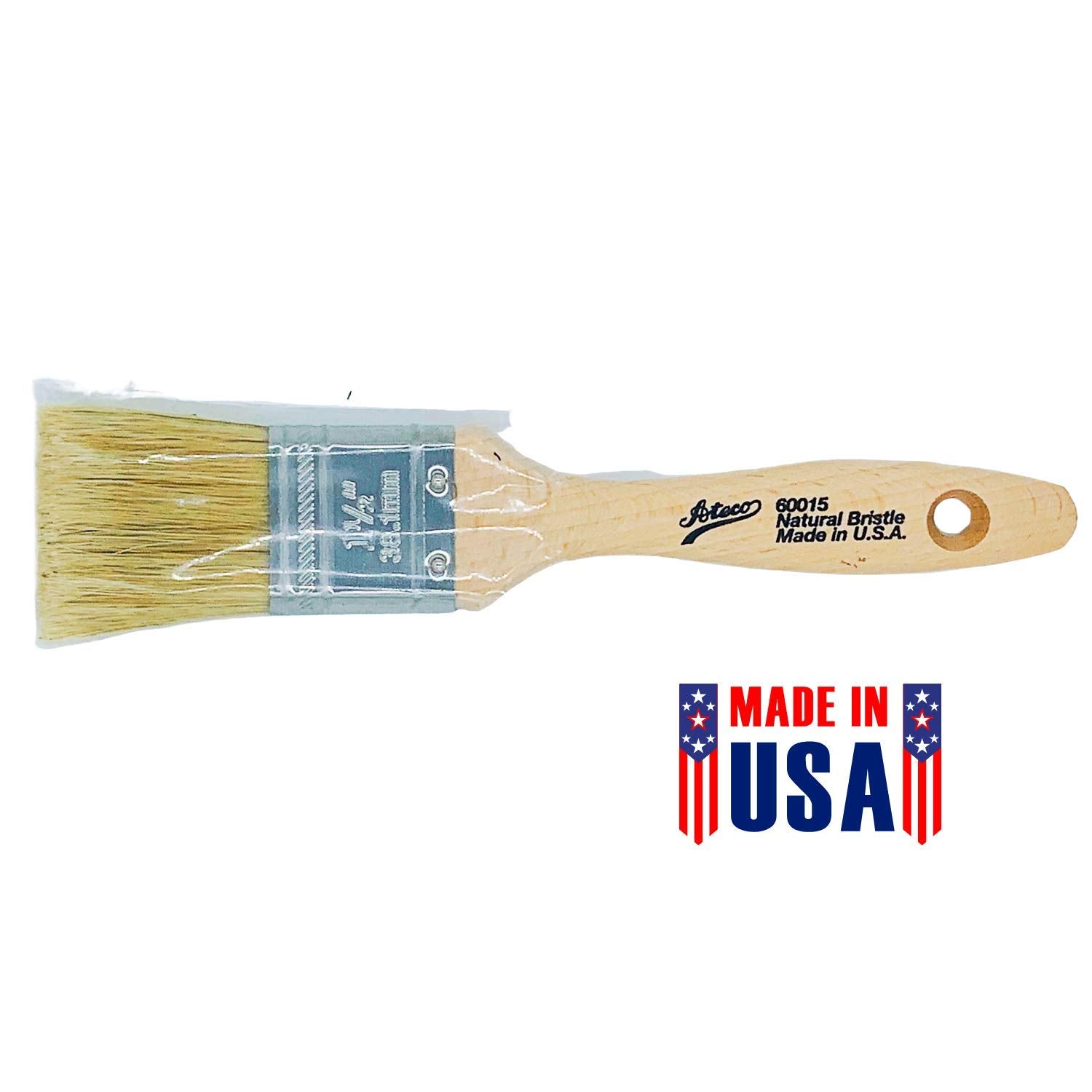Ateco 60015 Pastry Brush - 1.5 Inch Natural Wood Boar Bristles Made In The Usa - Kitchen Pastry Basting Brush
