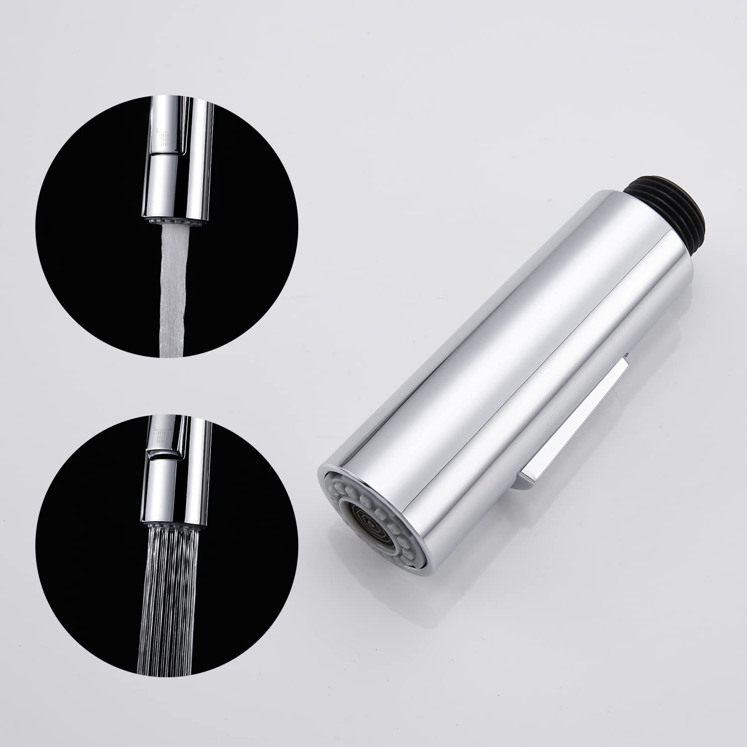 Gordee Kitchen Faucet Sprayer Head, Pull Down Sprayer Column Shape 2-Function Switch Sink Faucet Replacement Head, 1.8 Gpm 0.8 I