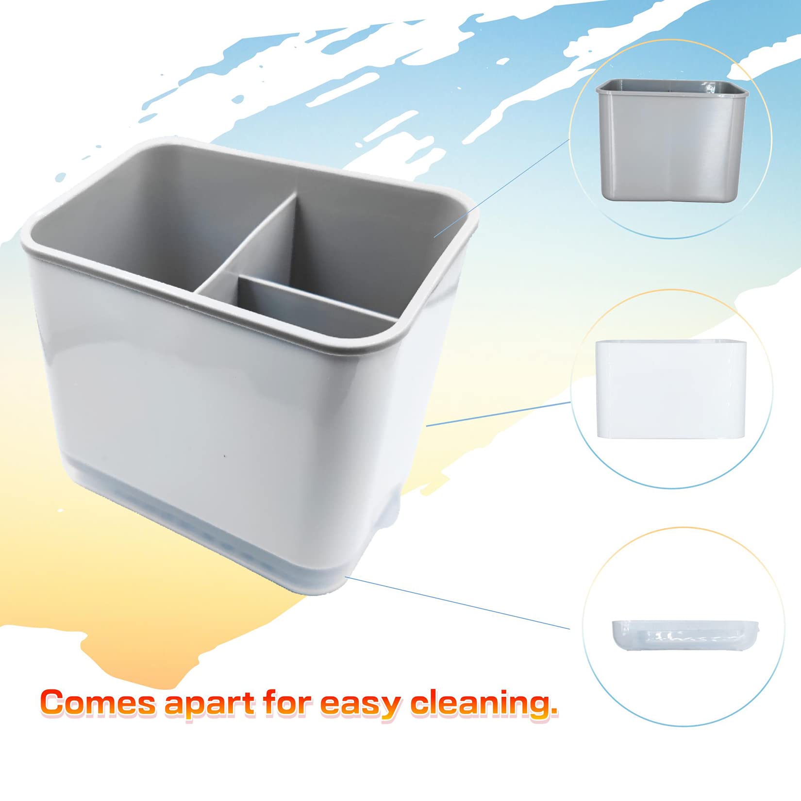 Zuiwan Kitchen Dish Brush Holder For Kitchen Sink,Utensil Drying Caddy,Scrubber/Bottle Brush/Sponge Holder,Kitchen Sink Counter