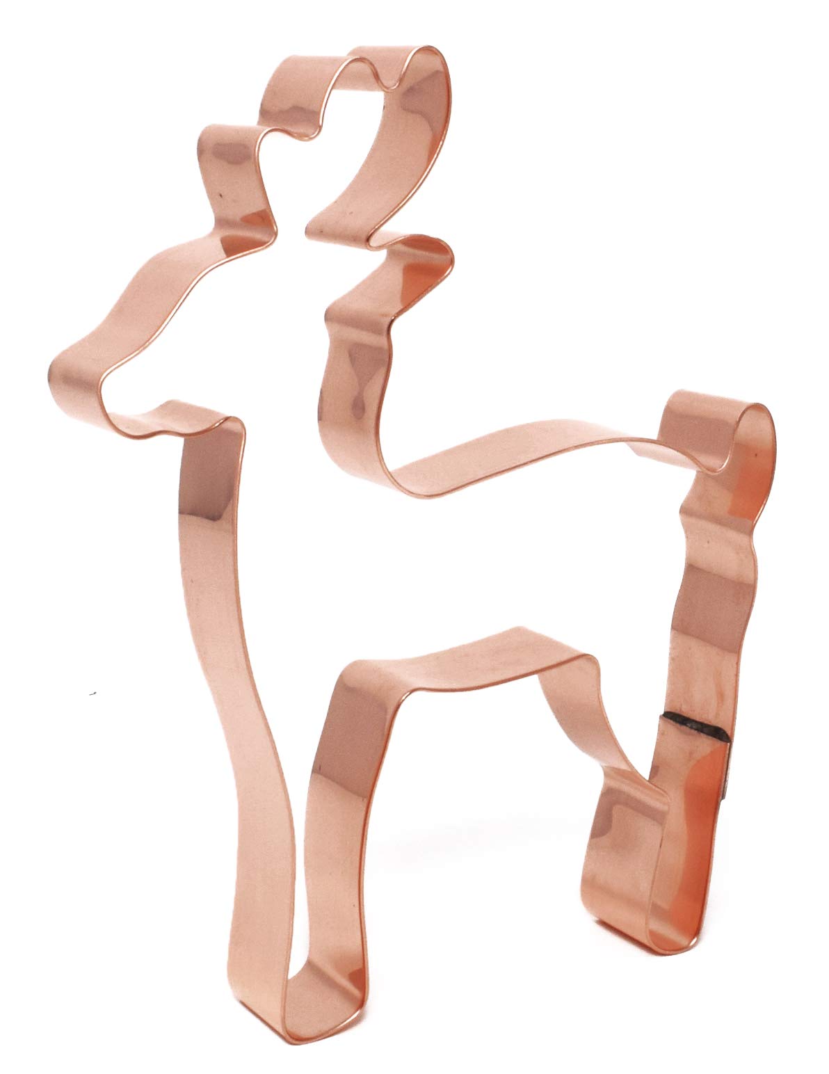 Christmas Deer Reindeer Cookie Cutter 3.75 X 5 Inches - Handcrafted Copper Cookie Cutter By The Fussy Pup