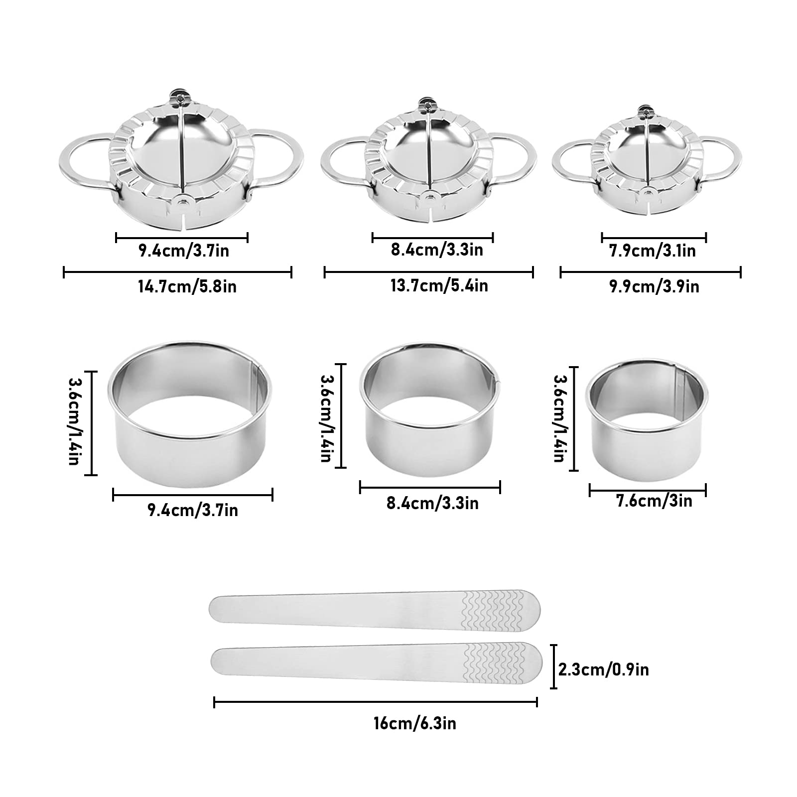 Stainless Steel Dumplings Maker Set Ravioli Maker Cutter Stamp Set With Wooden Handle Dumpling Cutter Tools Stuffing Spoon Dumpl