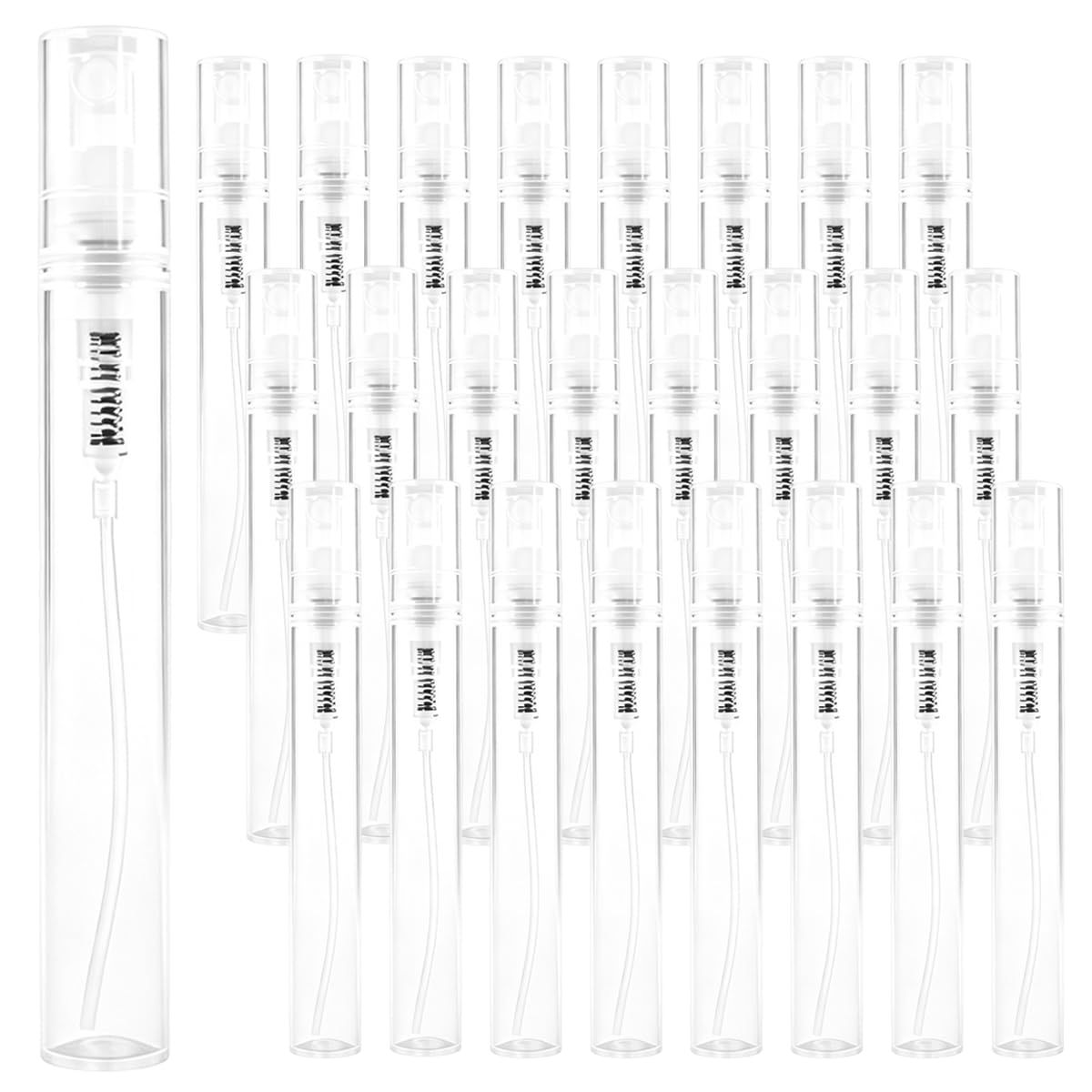 HAKONELIFE 25Pcs Mini Spray Bottle 5ml Refillable Plastic Perfume Atomizer Fine Mist Travel Bottle Empty for Perfume Essential O
