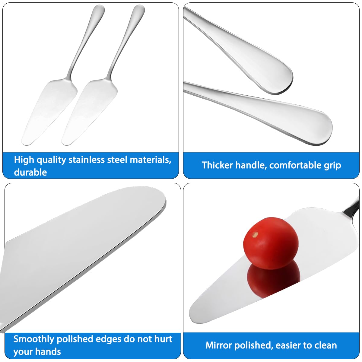 Set Of 6, Pie Cake Servers And Kitchen Tongs, Lyflux 3 Pcs Pizza Pastry Servers, 3 Pcs Stainless Steel Food Tongs Great For Part