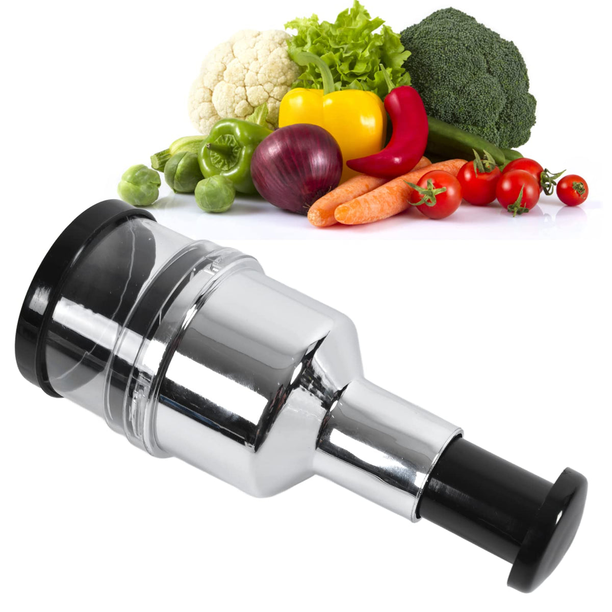 Hand Food Chopper, Stainless Steel Manual Hand Vegetable Chopper Dicer Onion Chopper Vegetable Slicer Garlic Mincer Handheld Foo