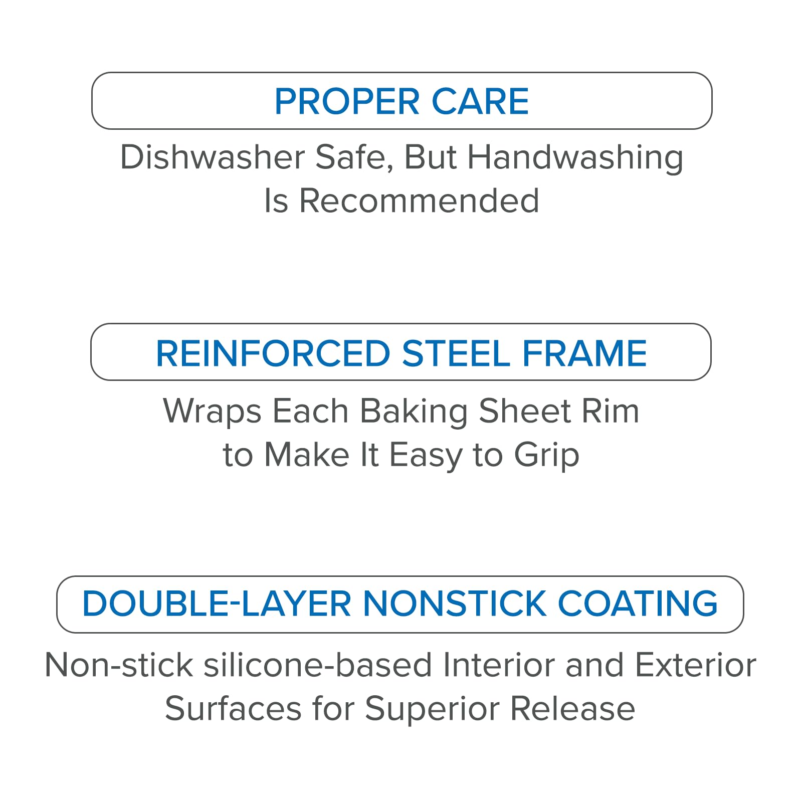 Viking Culinary Nonstick Baking Sheet 3 Piece Set, Large, Medium & Small, Aluminized Steel, 0.8. Mm Gauge