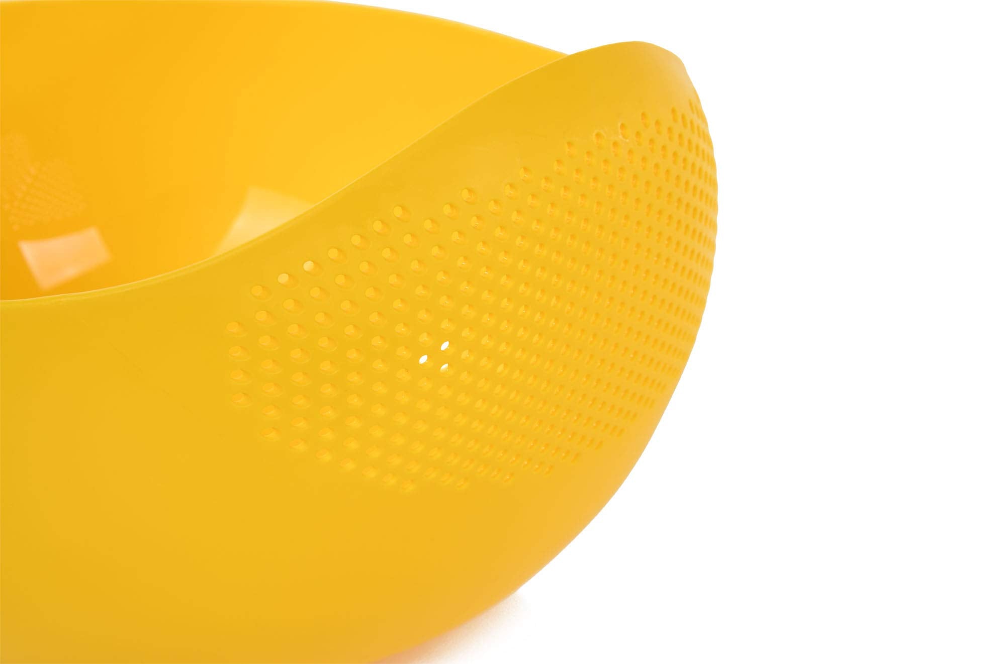 Mintra Home Rice Colander (Yellow) - Strainer, Lightweight For Cleaning, Beans, Fruit And Vegetables