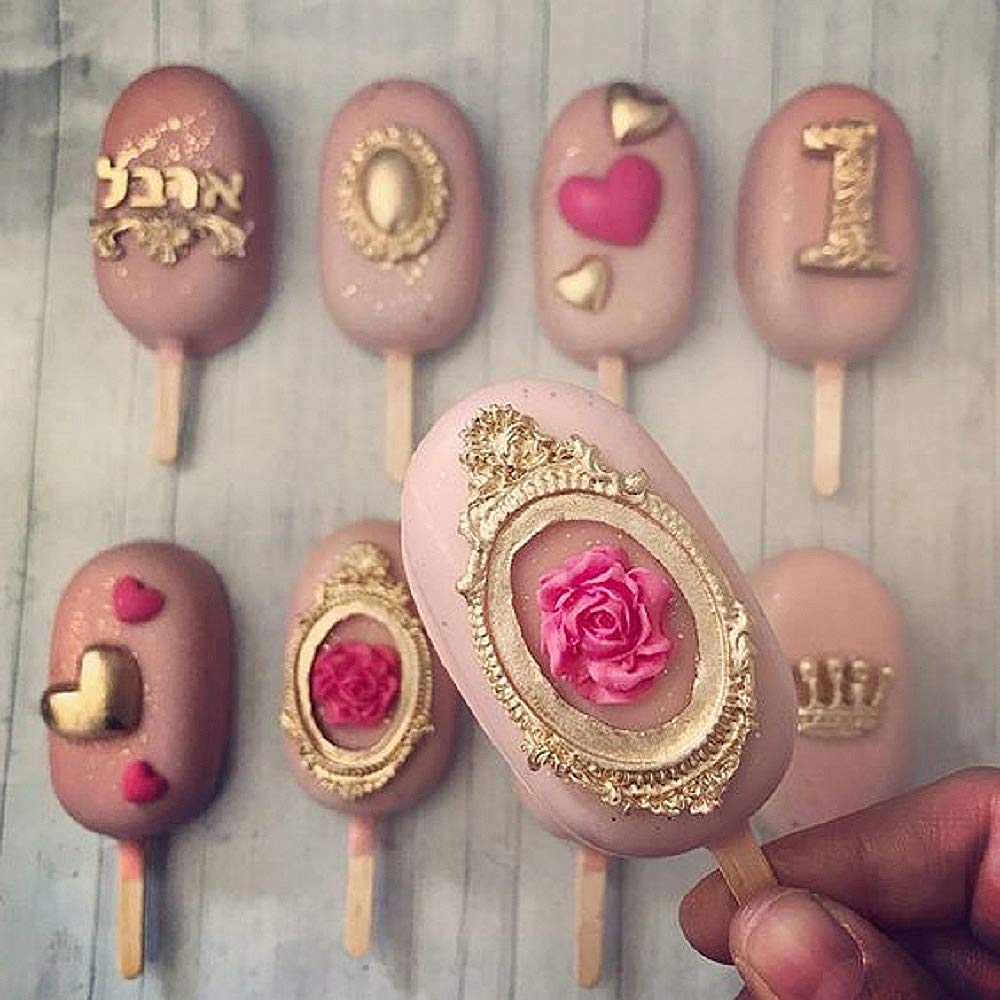 Jevenis Rose Flower Cake Pop Mold Rose Flower Cake Decoration Rose Flower Cupcake Decoration