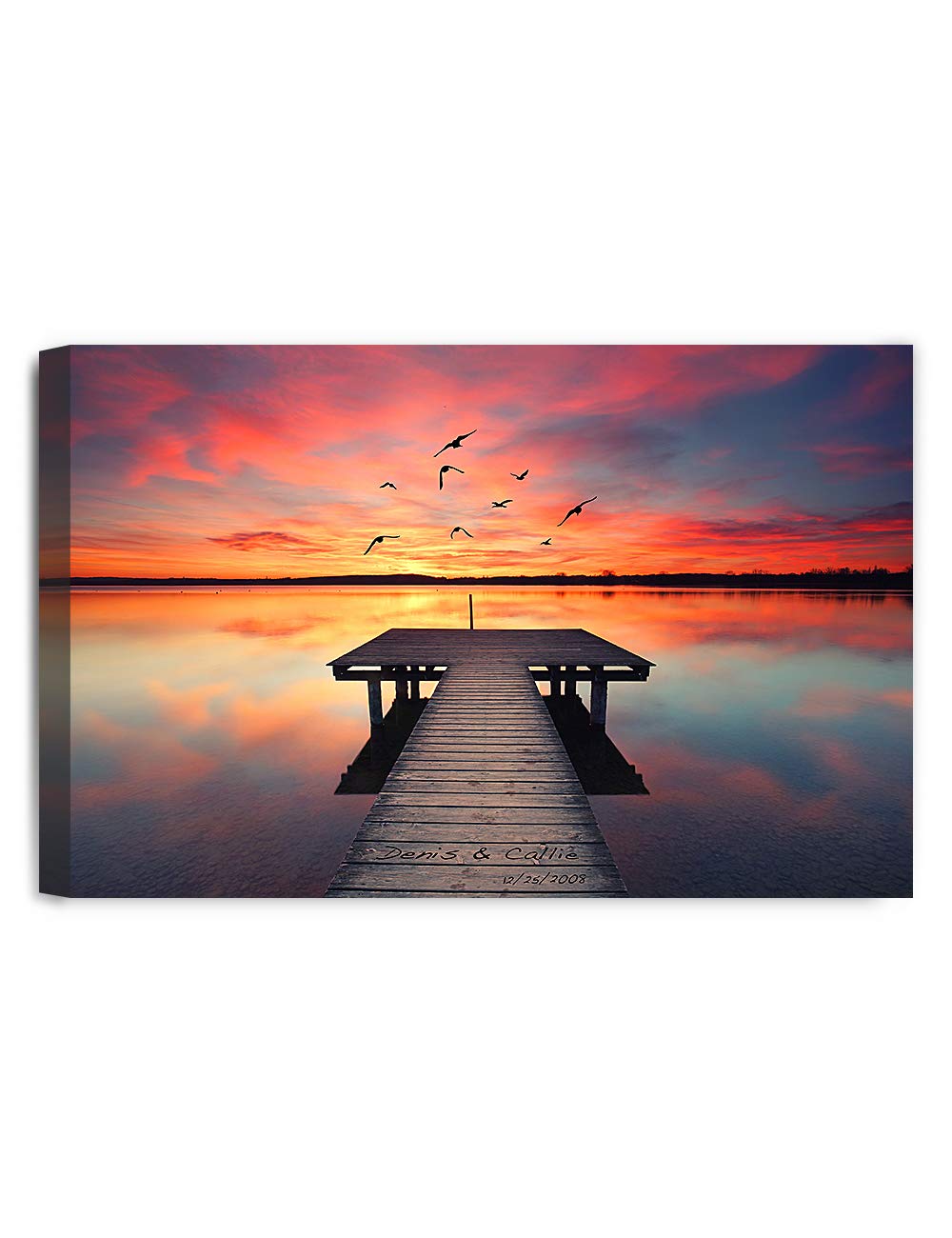 Ipic - Our Own Sunset Personalized Artwork With Names, Customized Gift For Anniversary, Giclee Canvas Wallart. 30X20