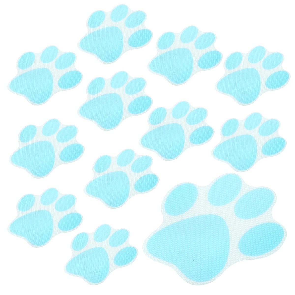 Coufce 20 Pcs Non Slip Bathtub Stickers Blue Paw Print Adhesive Decals Sea Shell Shape Shower Stickers For Floor, Ladders, Bath