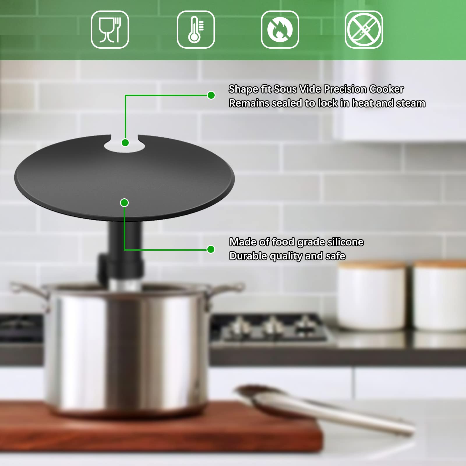 Sous Vide Lid For Precision Cooking - Fit For Anova Culinary Sous Vide Precision Cooker And Up To 11'' Pot - Retain Moisture And