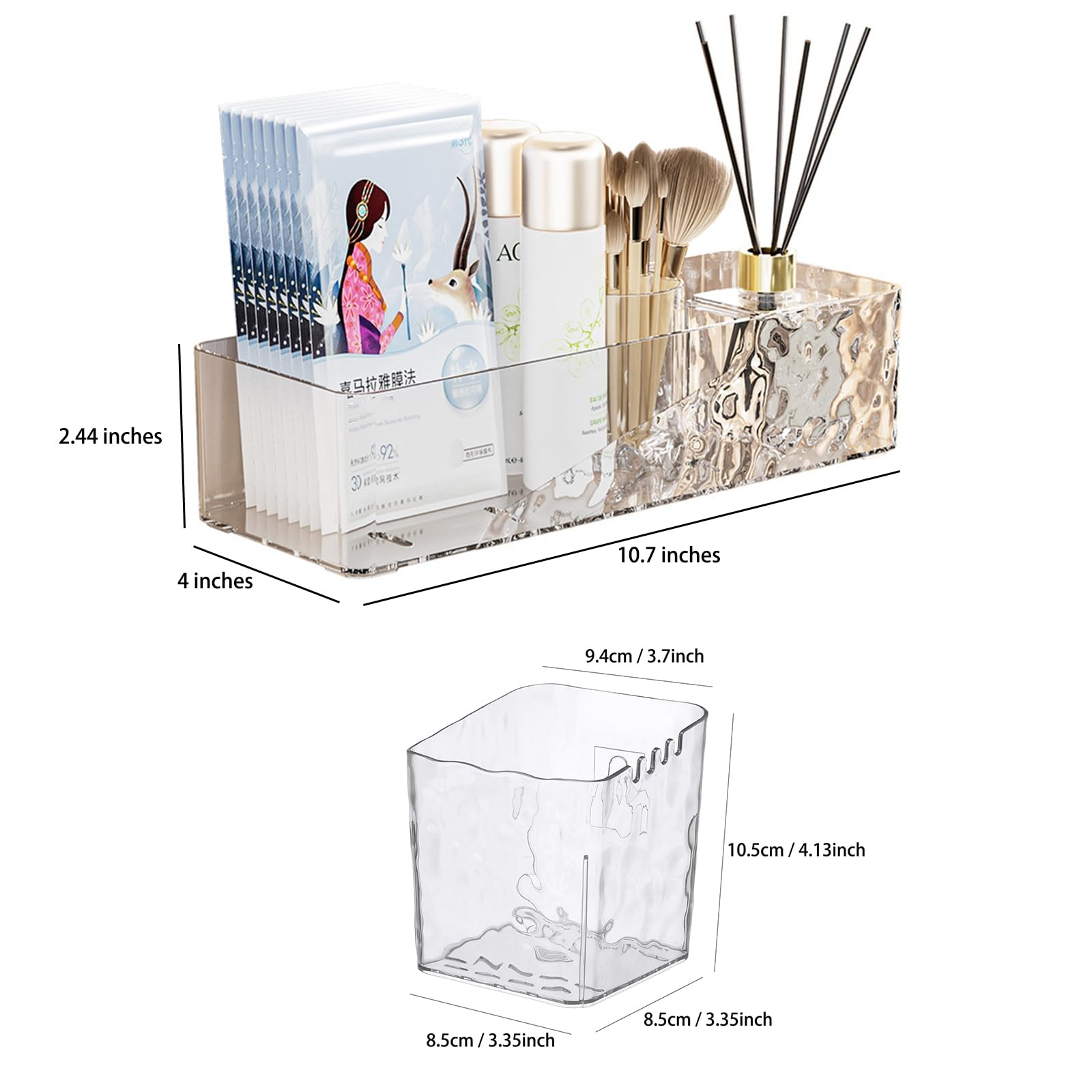 Lae Nuvole 4 Pack Wall Mounted Bathroom Caddy Organizer, Adhesive Shower Shelf for Inside Shower Caddy Plastic Bathroom Organize