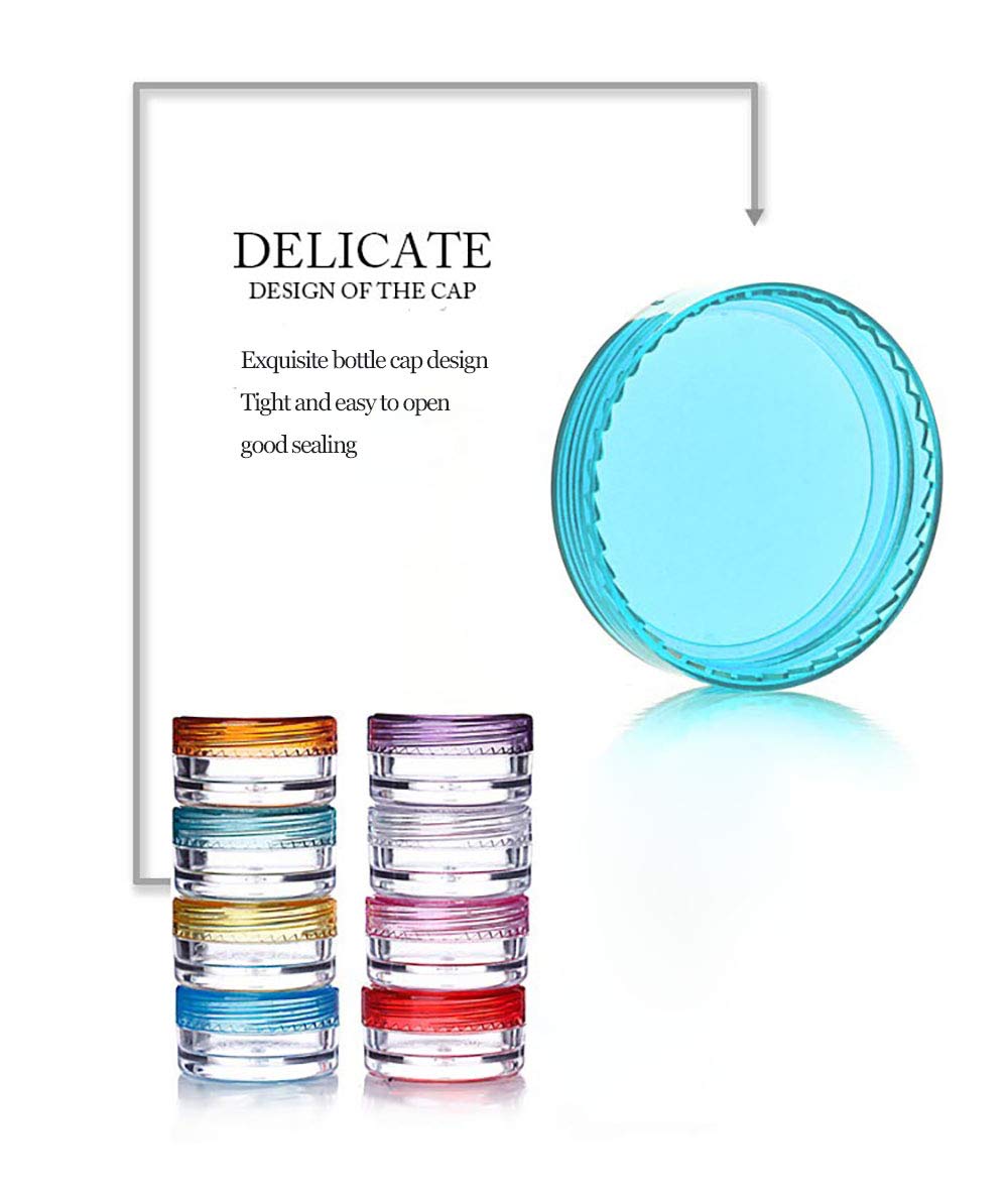 Aliotech 10Pcs Empty Cosmetic Containers Round Cosmetic Sample Pots Jars Makeup Containers With Multi Color Top Lid(5 Gram)
