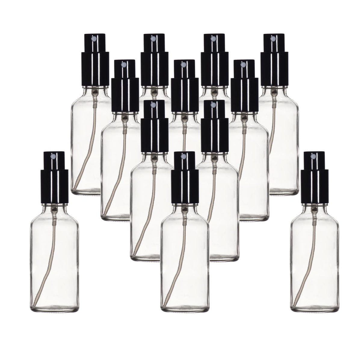 Yizhao Clear Glass Spray Bottles 2Oz, With Small Fine Mist Spray, Metal Cap, Refillable For Essential Oil,Travel,Cleaning,Perfum