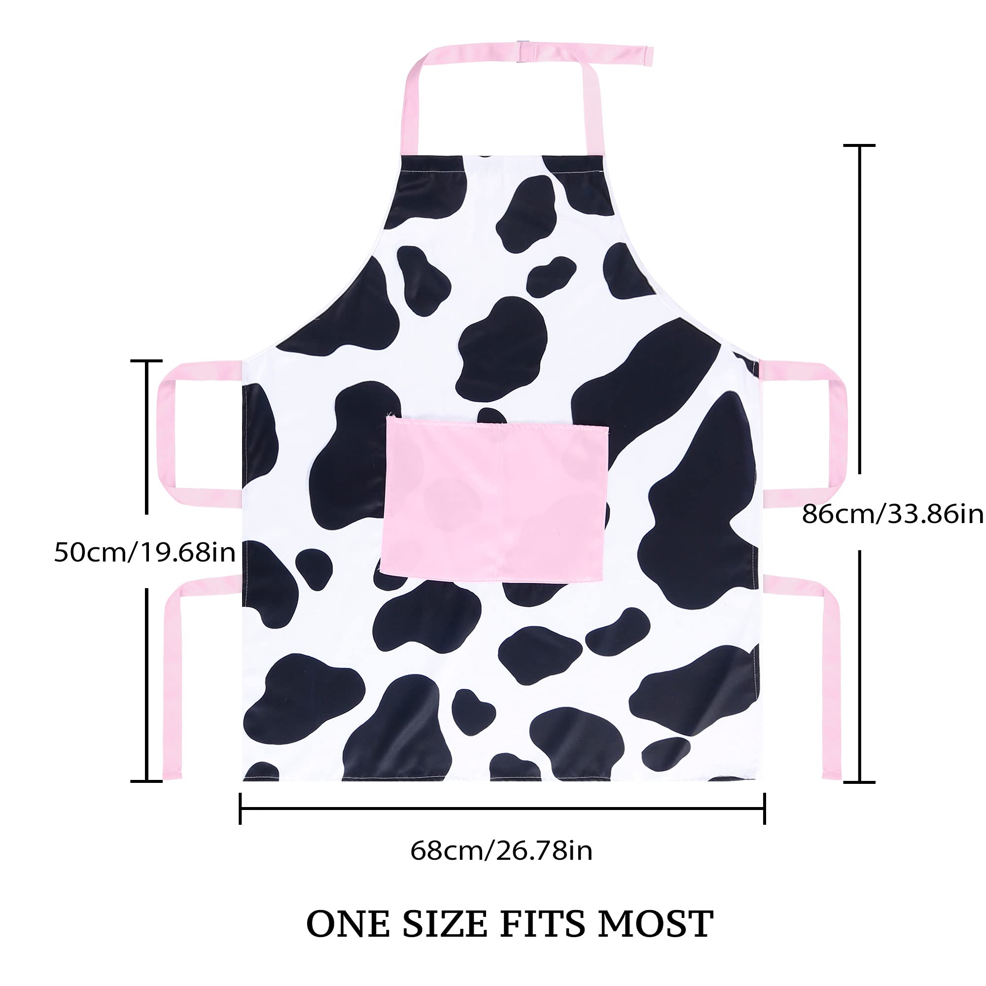 Rosielily Cute Apron Cow Apron For Women Kitchen Apron With Pockets For Cooking Baking Gardening Grilling Bbq Cow Gift For Women
