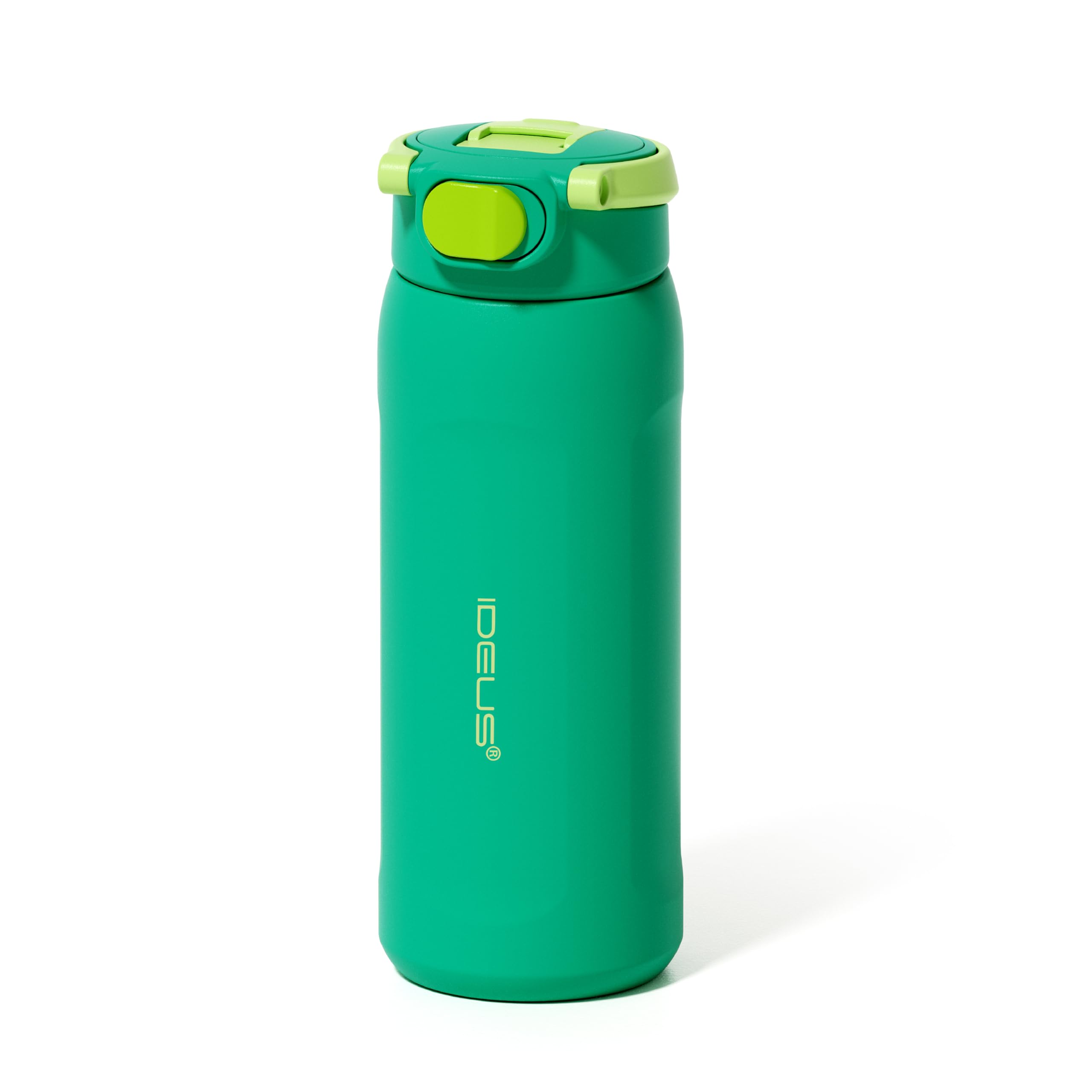 Ideus 18 oz Insulated Stainless Steel Water Bottle with Straw, Olive Green