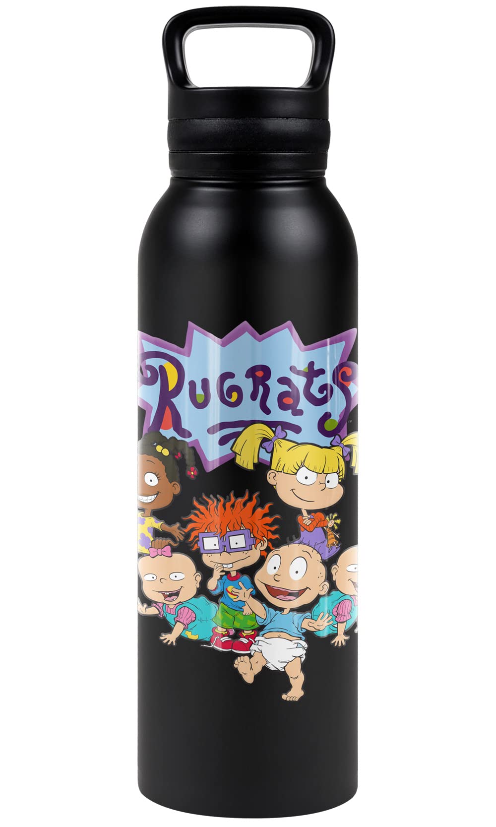 Rugrats Official Rugrats Group 24 Oz Insulated Canteen Water Bottle, Leak Resistant, Vacuum Insulated Stainless Steel With Loop