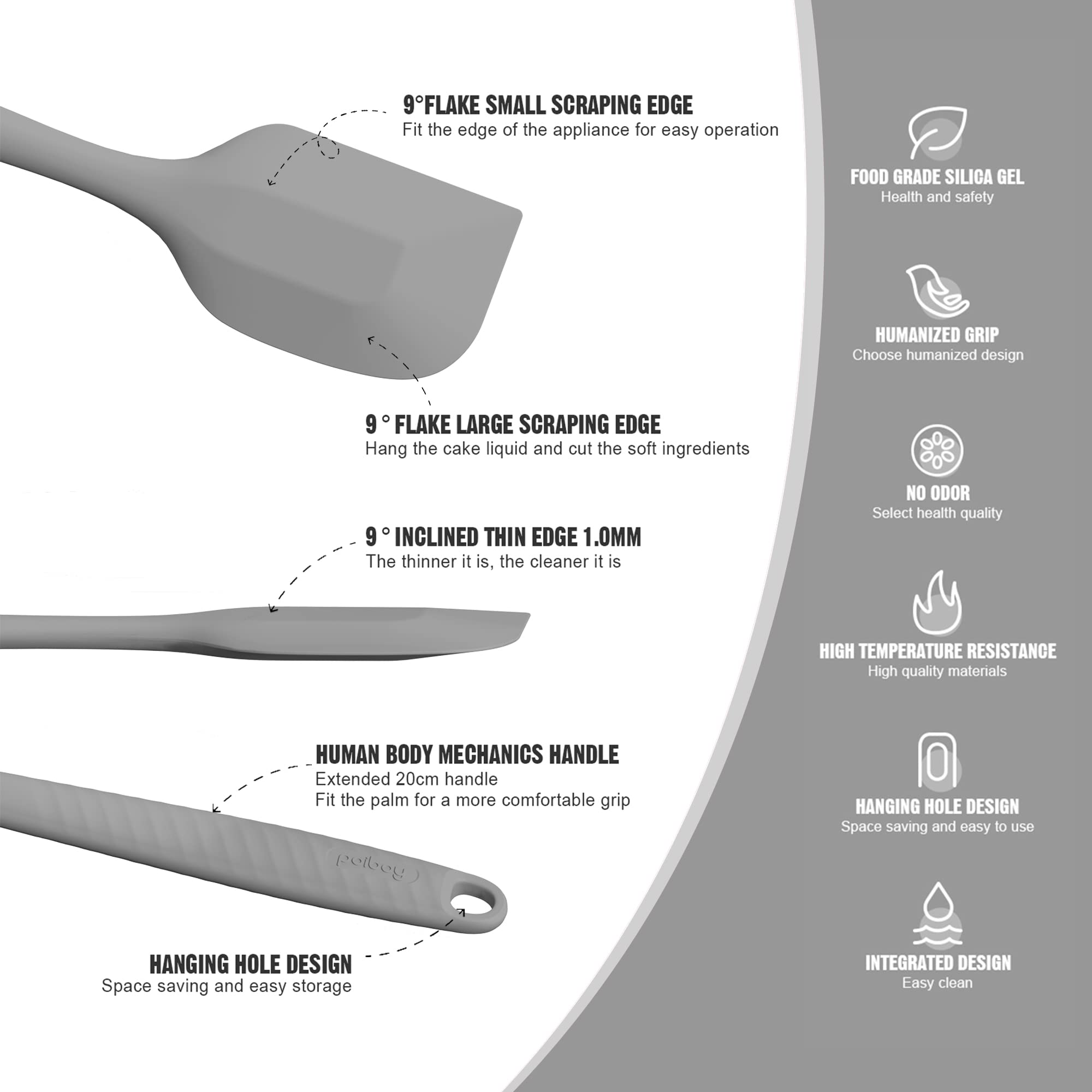 Permanent Warranty Silicone Spatula Set Of 6 Heat Resistant 600 Food Scraper For Baking Cooking Mixing Scraping Nonstick Cookwar