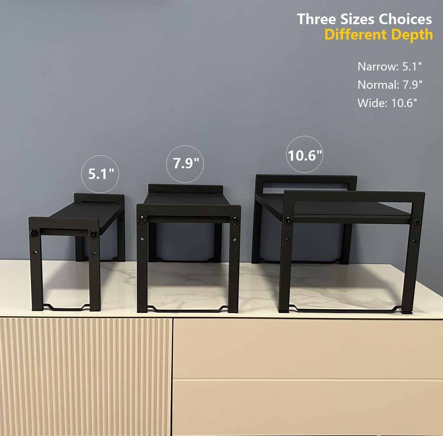 Urhomey Plus Expandable Cabinet Shelf Organizer 16~26'' Stackable Kitchen Counter Shelf Rack 22Lbs Sink Shelf Riser Countertop S