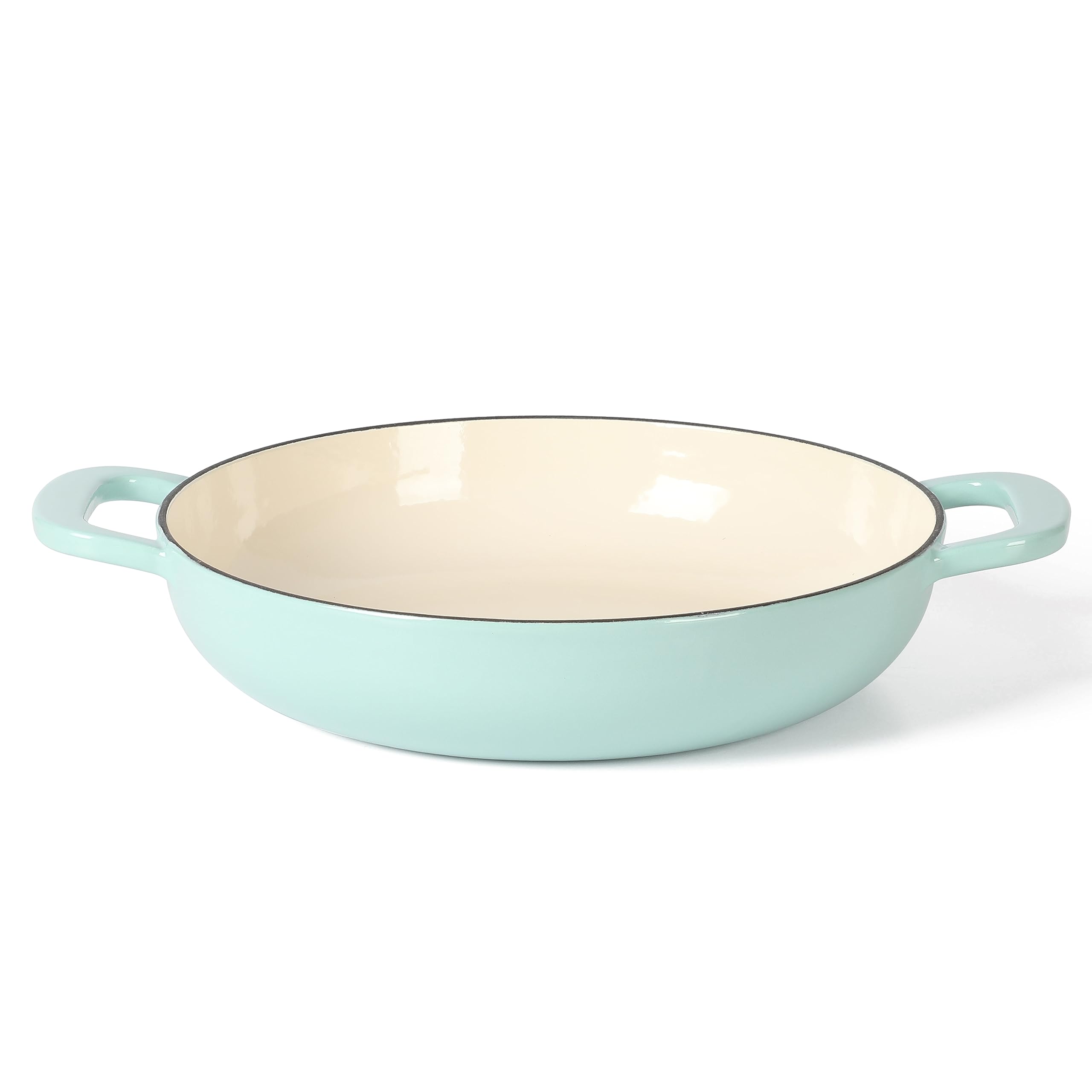 Martha Stewart 3.5-Quart Enameled Cast Iron Dutch Oven Braiser - Martha Blue, Model 138219.02R, with Gold Knob