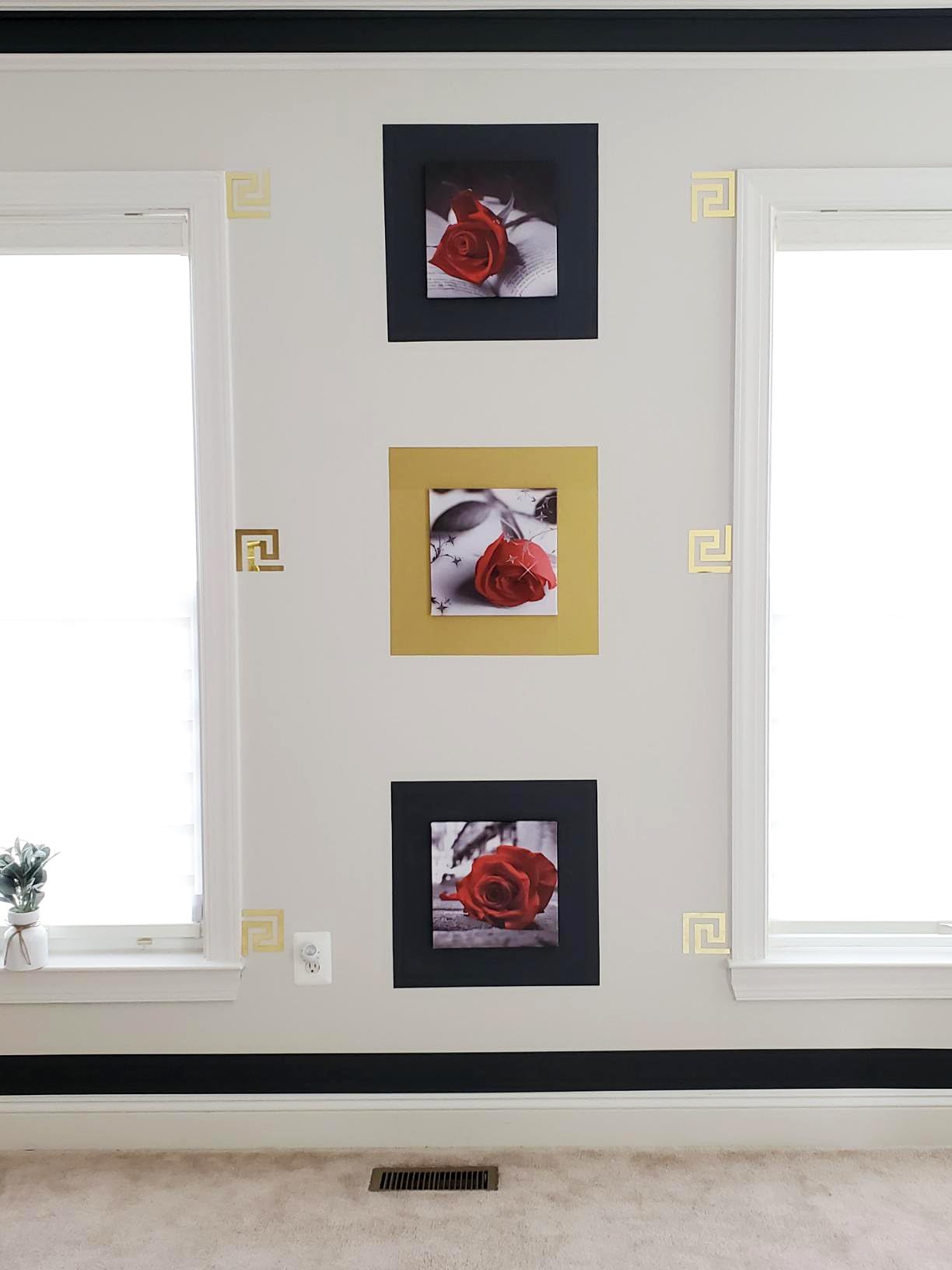 Roserosa Peel And Stick Pvc Self-Adhesive Wallpaper Border Board Trim Moulding Sticker Hair Line (Mg237B : 3.93 Inch X 16.40 Fee