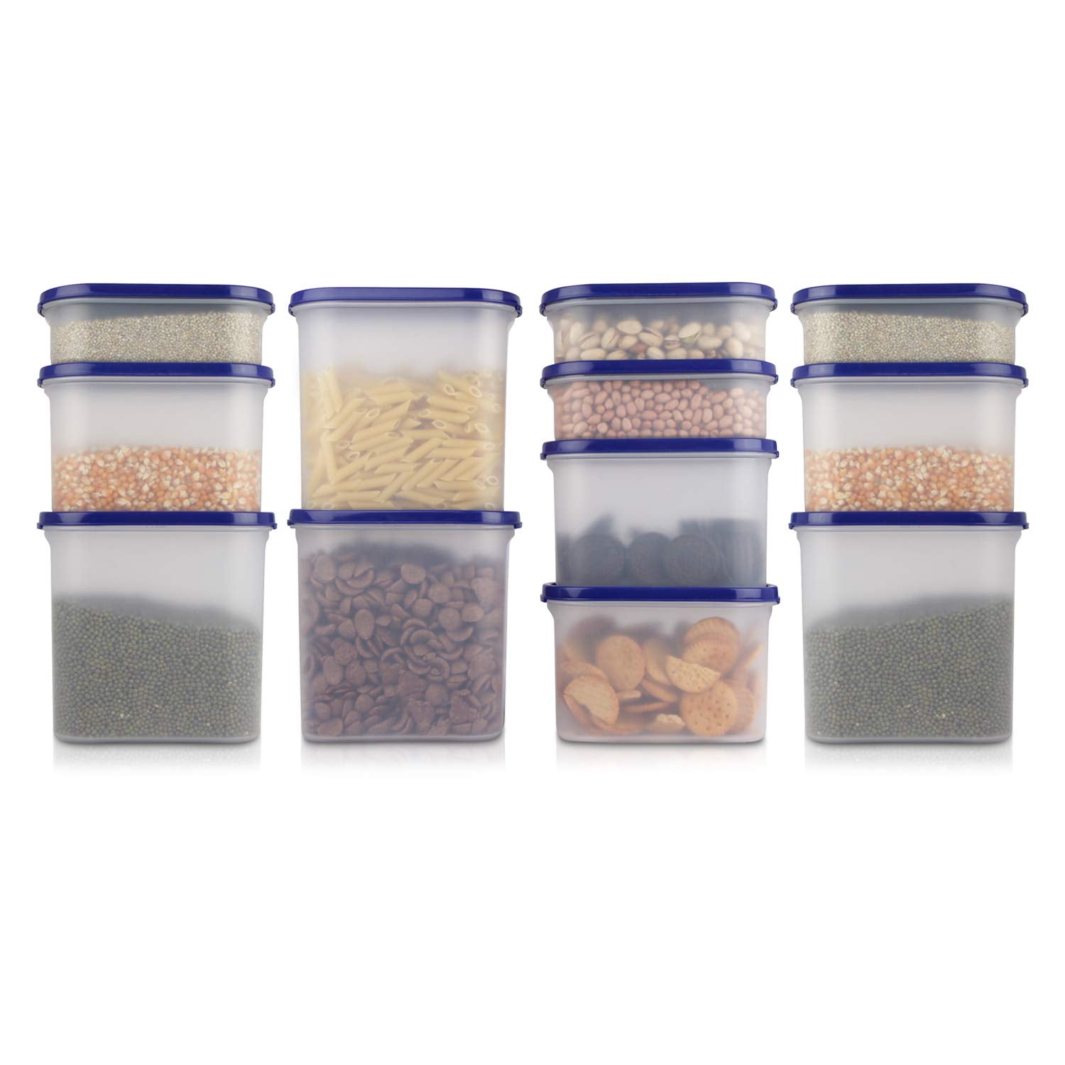 Cutting Edge AntiBacterial Modular Container Blue Lid(Set Of 12)