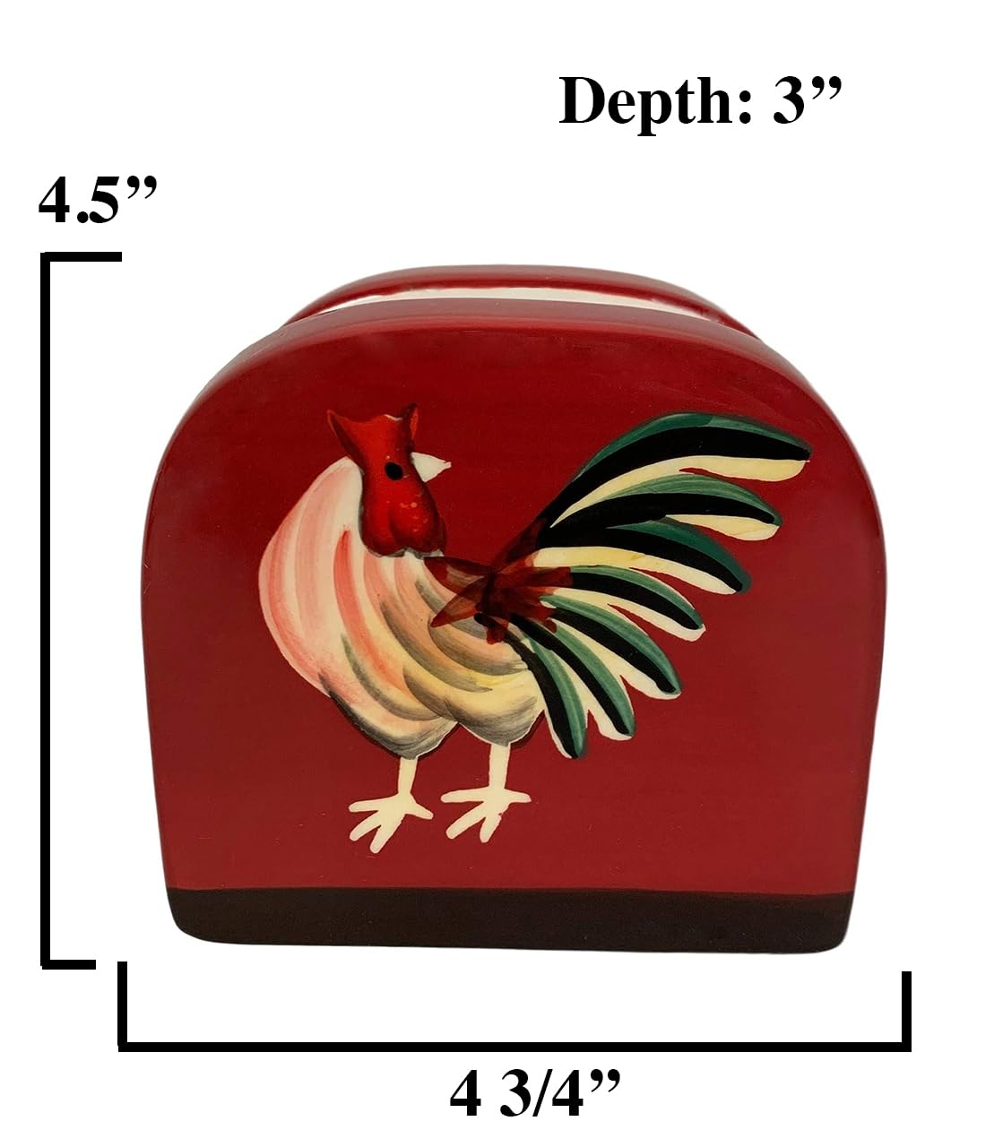 Ack Tuscany French Modern Rooster, Hand Painted Kitchen Napkin Holder, Napkin Holder For Kitchen, Resturant, Kitchen D  Cor, Tab