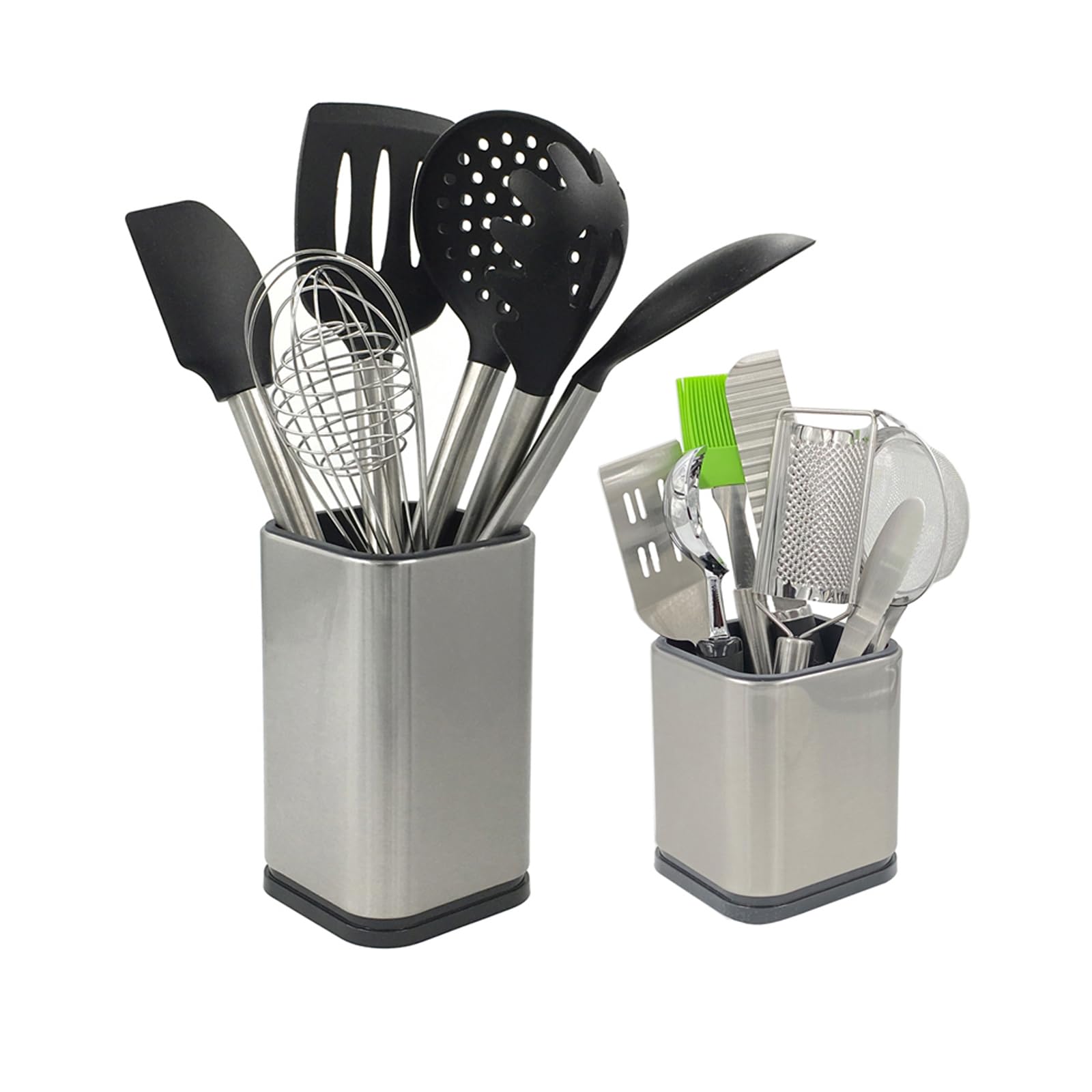 Wskc 2Pc Kitchen Utensil Holder Flatware Caddy Stainless Steel