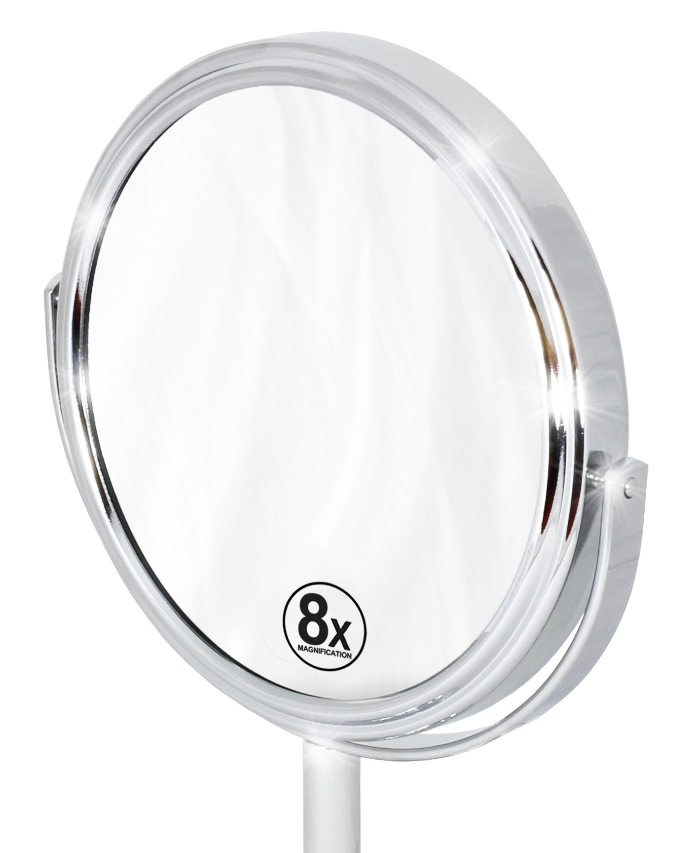 Deco Brothers Vanity Mirror With Stand 6-Inch Double Sided, 8X Magnification, Chrome