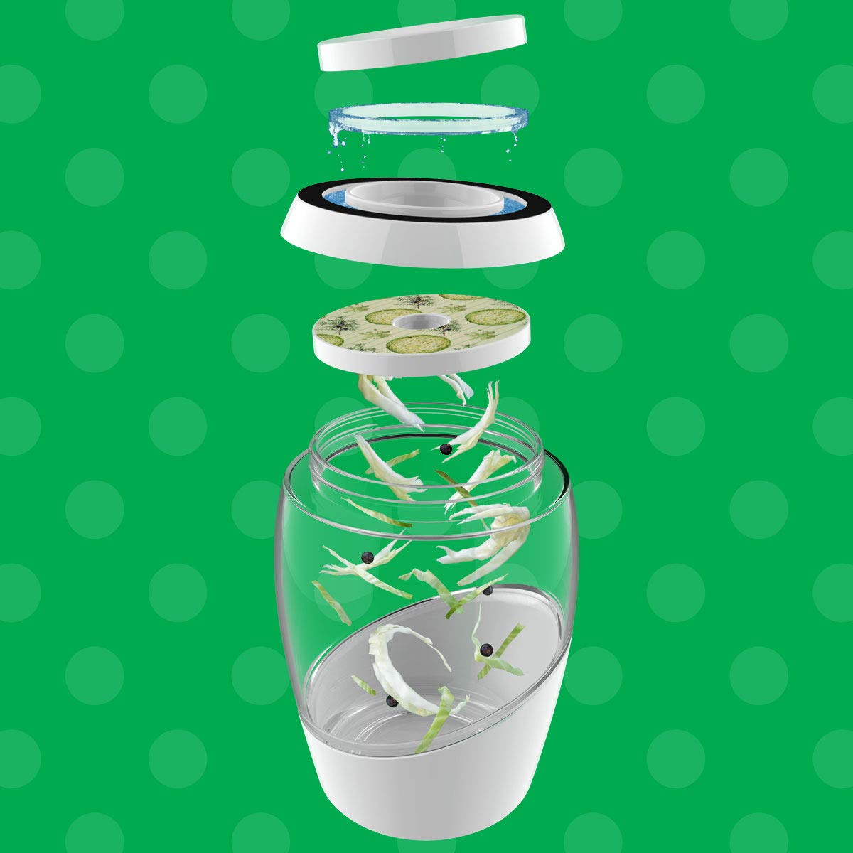 Mortier Pilon Sauerkraut Edition Fermentation Crock-2L Special, Medium, White