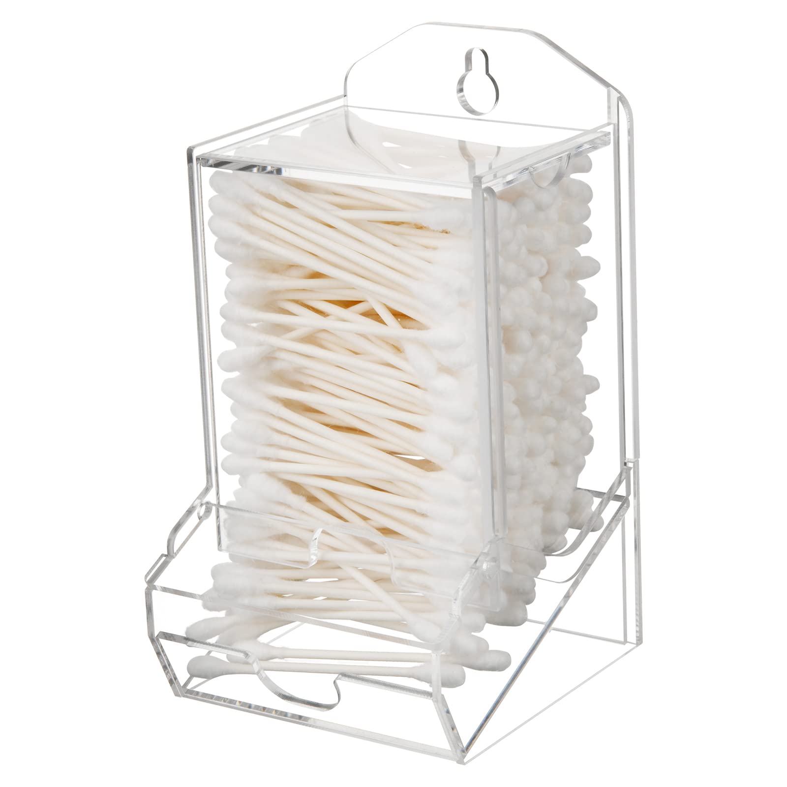 Beautyflier Qtip Dispenser Cotton Swab Holder, Large Acrylic Q Tip Dispenser Storage Organizer Modern Containers Countertop Deco