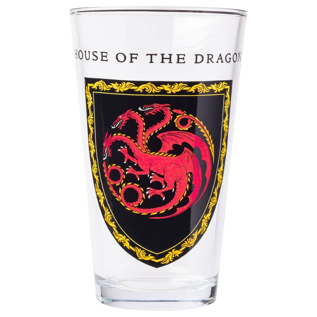Silver Buffalo House of the Dragon Crest Boxed Pint Glass,16 Ounces