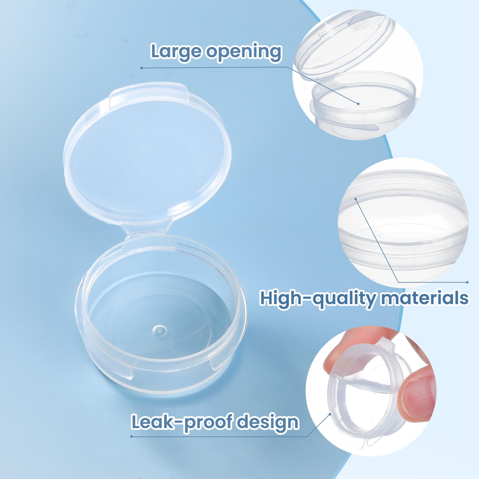 30 Pcs Plastic Cosmetic Jar 0.34oz/10g Empty Clear Case with Snap Lids Portable Mini Storage Box Makeup Jar Sample Bottle Sealin