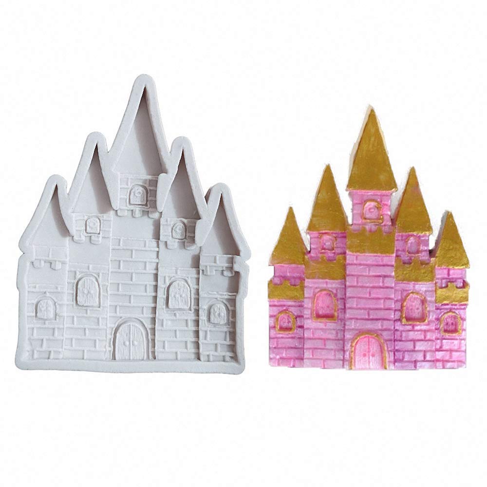 Fairytale Castle Silicone Fondant Mold Cake Crafts Decorating Tool Chocolate Candy Sugar Craft Gum Paste Mold For Wedding Cake D