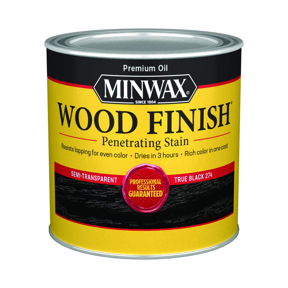 Minwax Wood Finish 227644444, True Black Stain, Half Pint-New Condition
