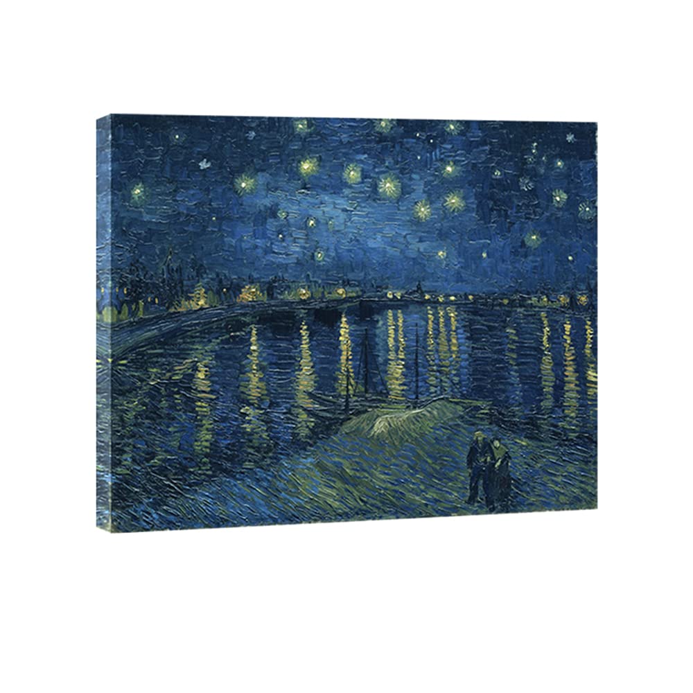 Wieco Art Starry Night Over The Rhone By Van Gogh Classic Oil Paintings Reproduction Modern Seascape Giclee Canvas Prints Artwor
