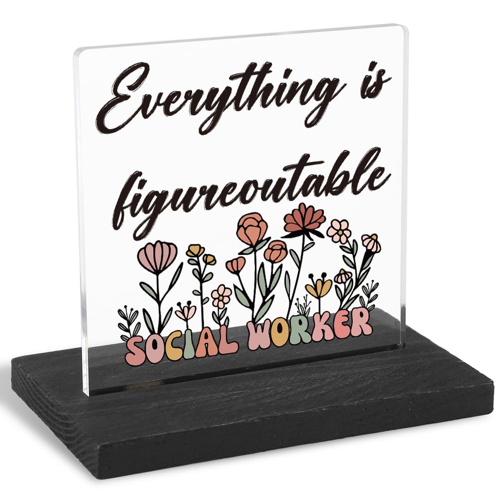 Motivational Office Gifts for Social Worker, Positive Affirmation Gifts for Social Worker,Modern Transparent Acrylic Desk Plaque
