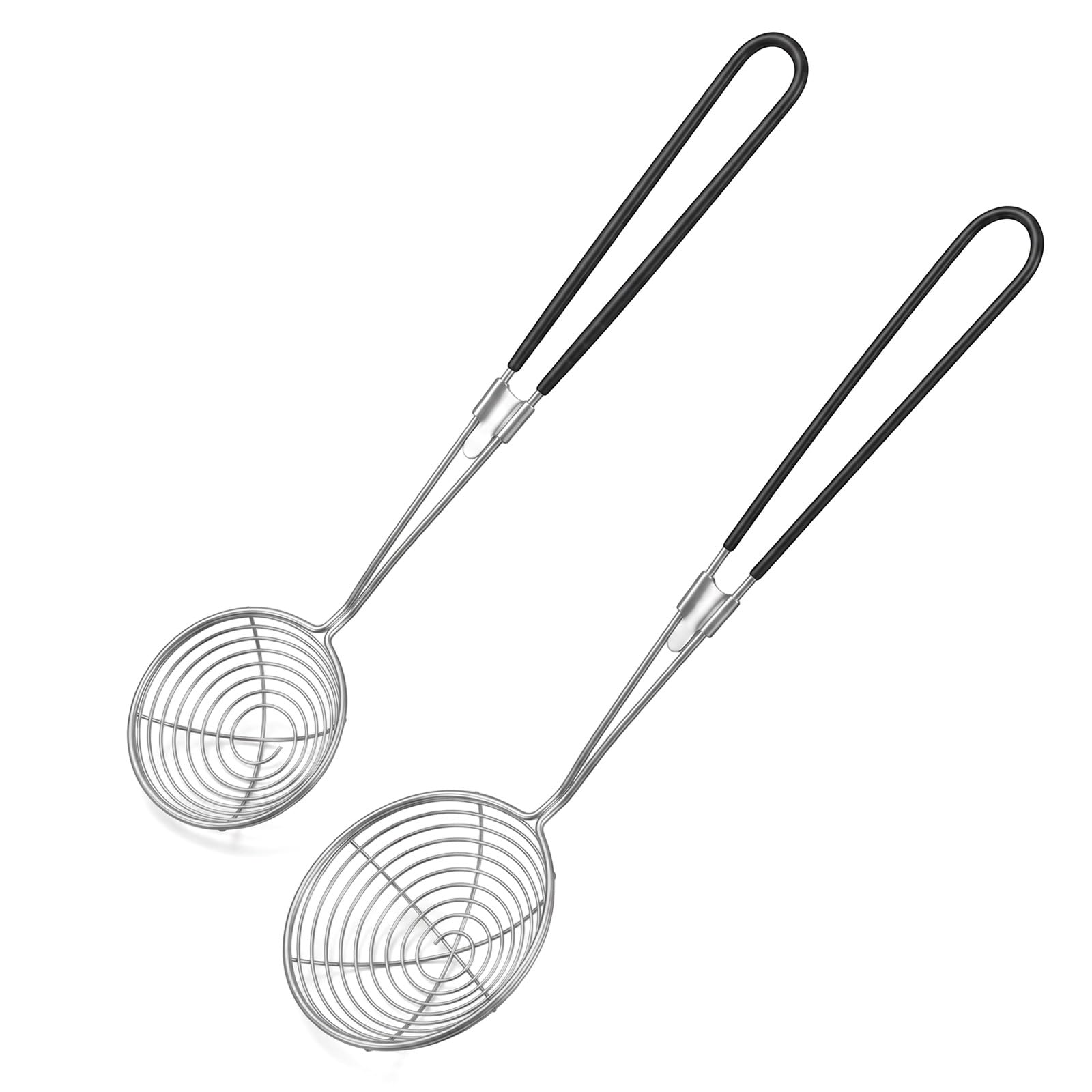 2 Pcs Boba Scoop with Handle 2 Sizes Stainless Steel Hot Pot Strainer Spoon Spider Skimmer Spoon Soup Scoop Ladle Wire Cooking S