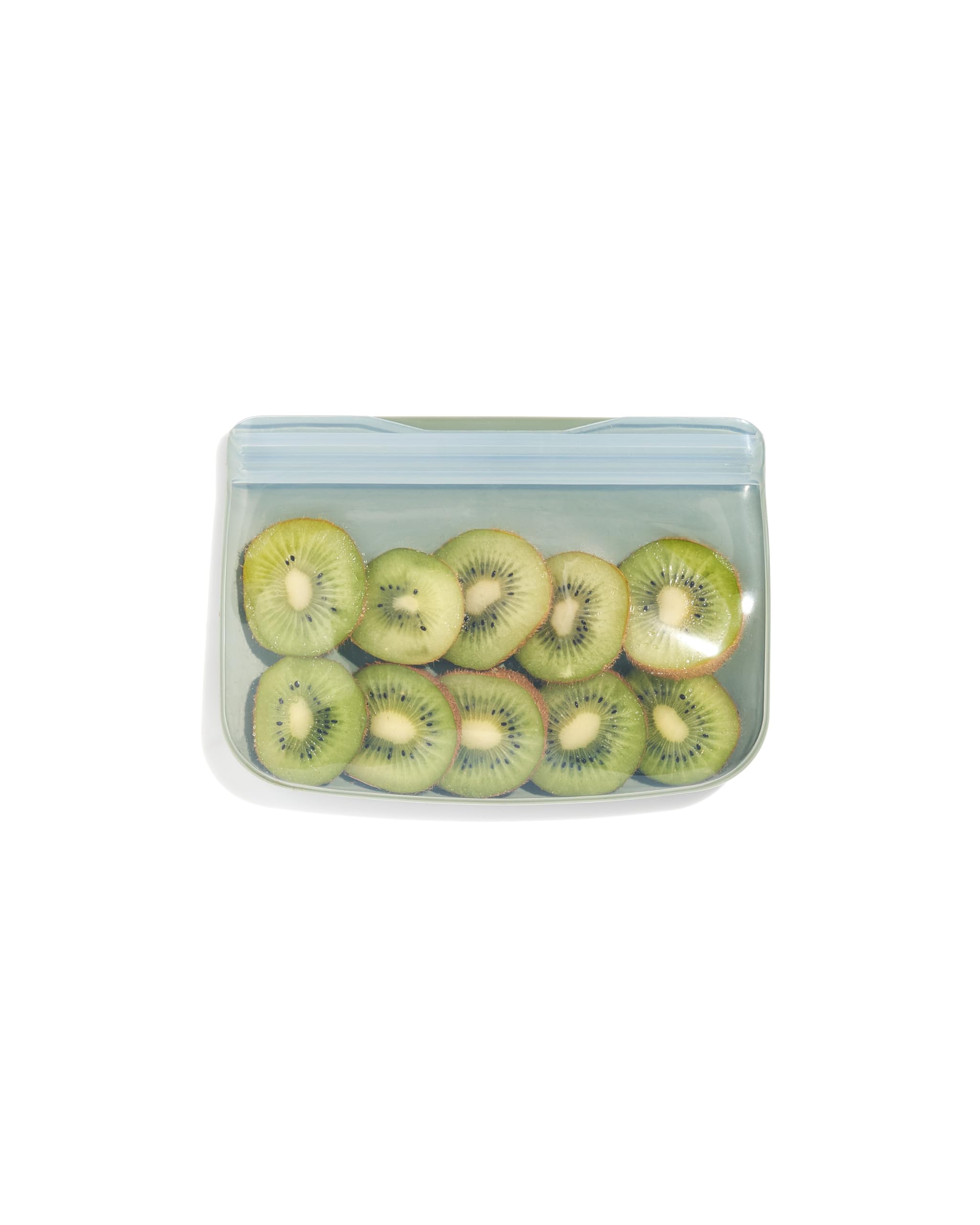 W&P Porter Silicone Reusable Storage Bag, Sandwich (10Oz Flat), Sage, Food Storage Container, Microwave And Dishwasher Safe, Eas